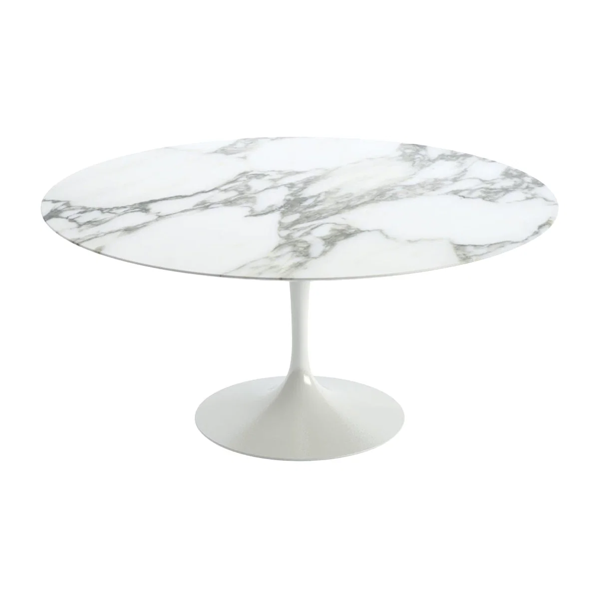 Knoll Saarinen Dining Table with White Base in Arabescato 152cm – image 1