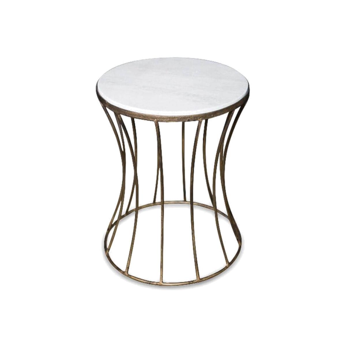 Iron and marble side table – image 1