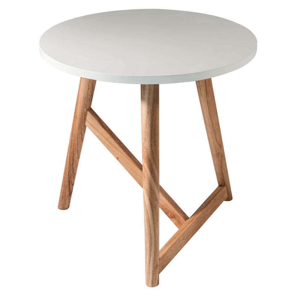 Mindy Ash Round Side Table in White – image 2