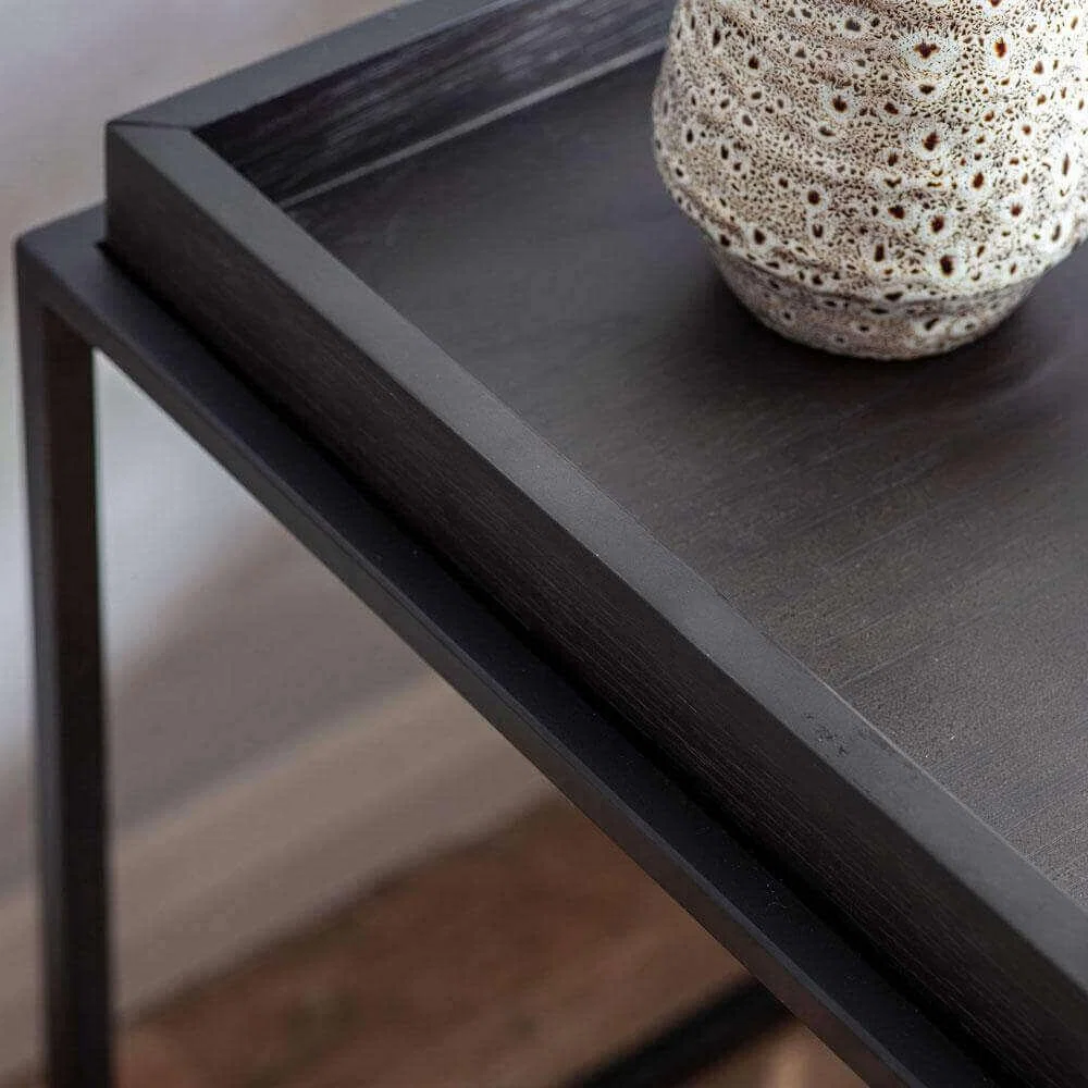 Matte Oak Tray Side Table Charcoal – image 2