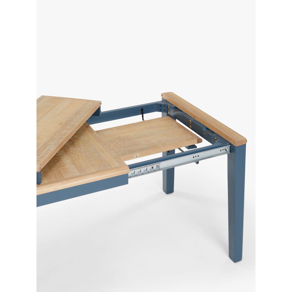 Loaf Chow 8-12 Seater Extending Dining Table, Solid Oak/Inky Blue – image 4