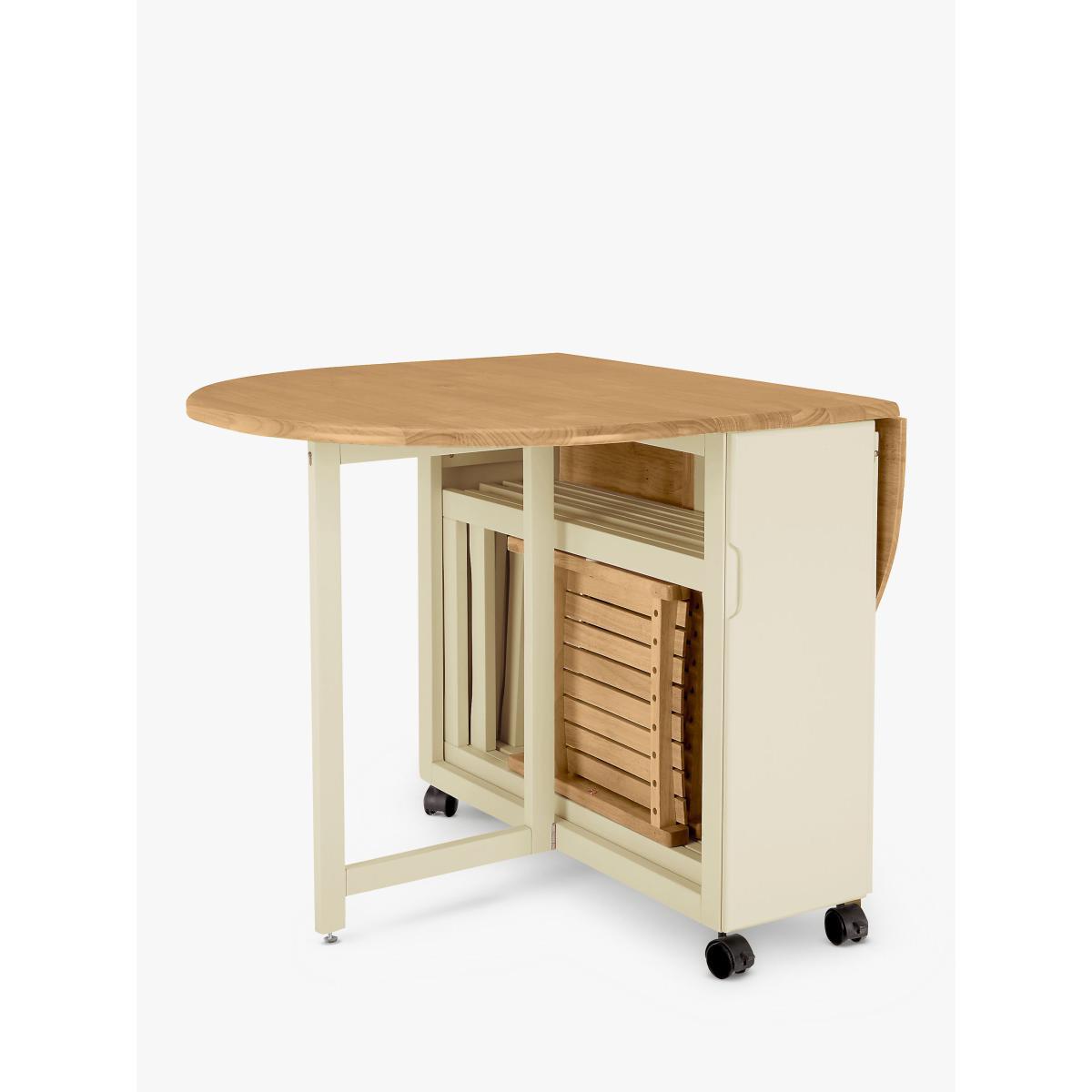 ANYDAY John Lewis & Partners Adler Butterfly Drop Leaf Folding Dining Table and Four Chairs, Cream – image 5