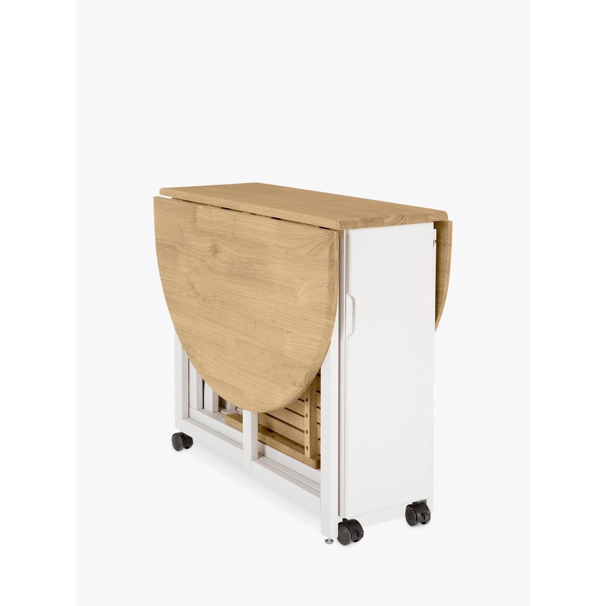 ANYDAY John Lewis & Partners Adler Butterfly Drop Leaf Folding Dining Table and Four Chairs, Cream – image 6