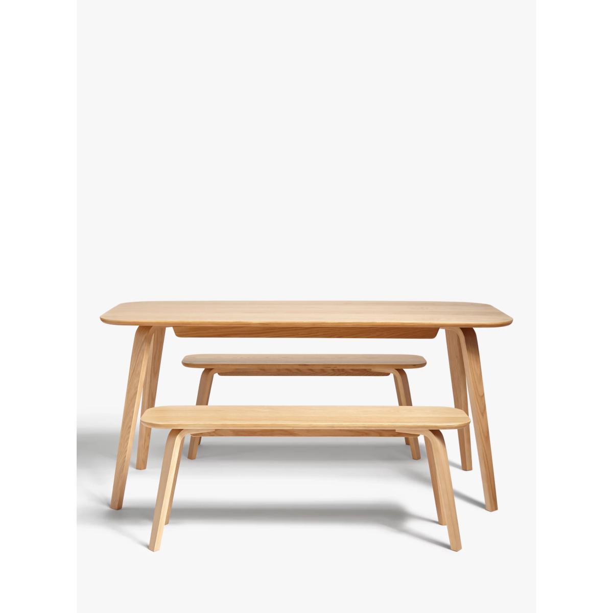 ANYDAY John Lewis & Partners Anton 6 Seater Dining Table and 3 Seater Benches, Oak – image 2