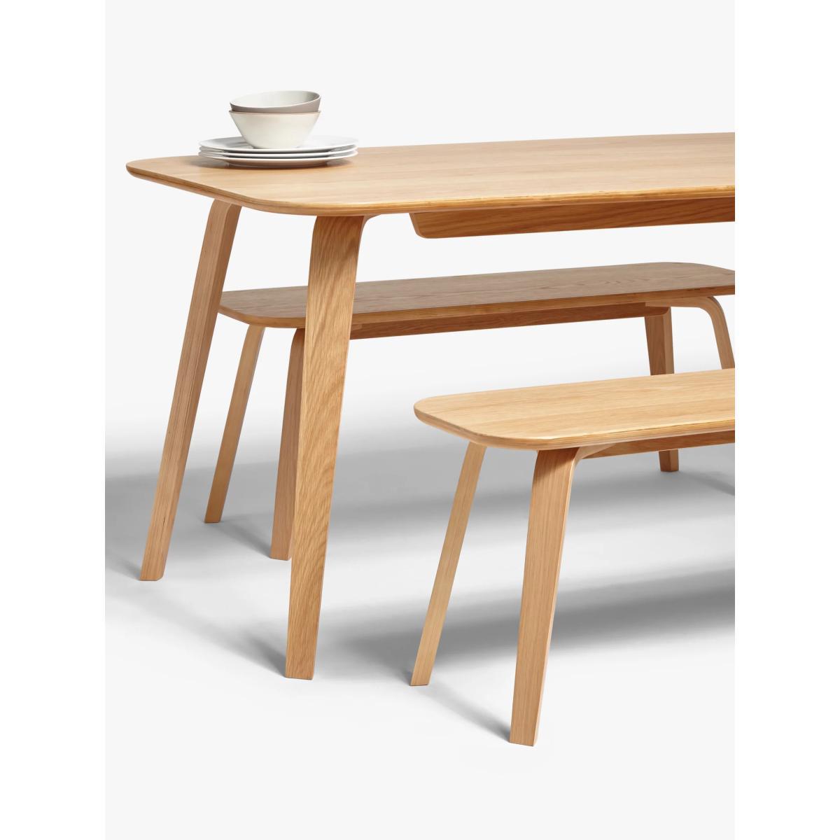 ANYDAY John Lewis & Partners Anton 6 Seater Dining Table and 3 Seater Benches, Oak – image 5