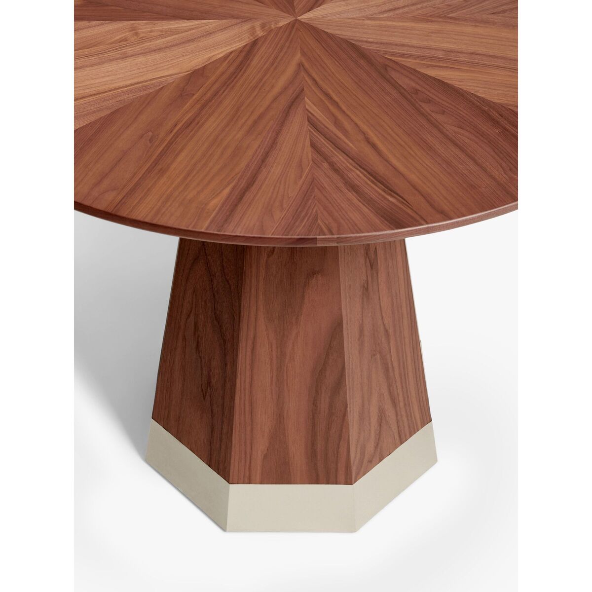 John Lewis & Partners Pedestal 4 Seater Dining Table, Walnut/Gold – image 2