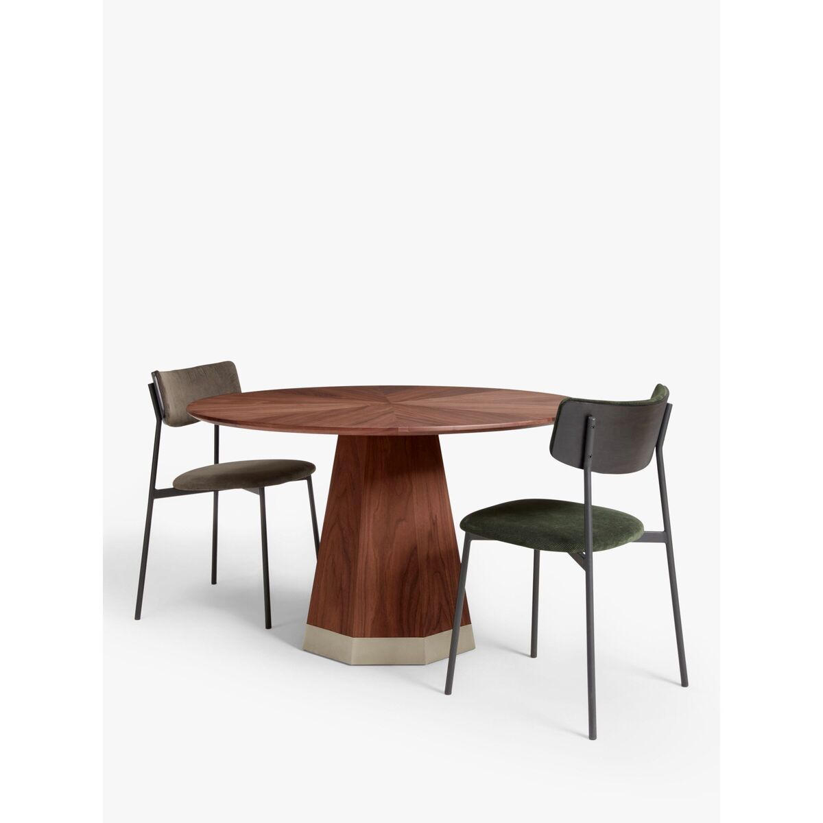 John Lewis & Partners Pedestal 4 Seater Dining Table, Walnut/Gold – image 5