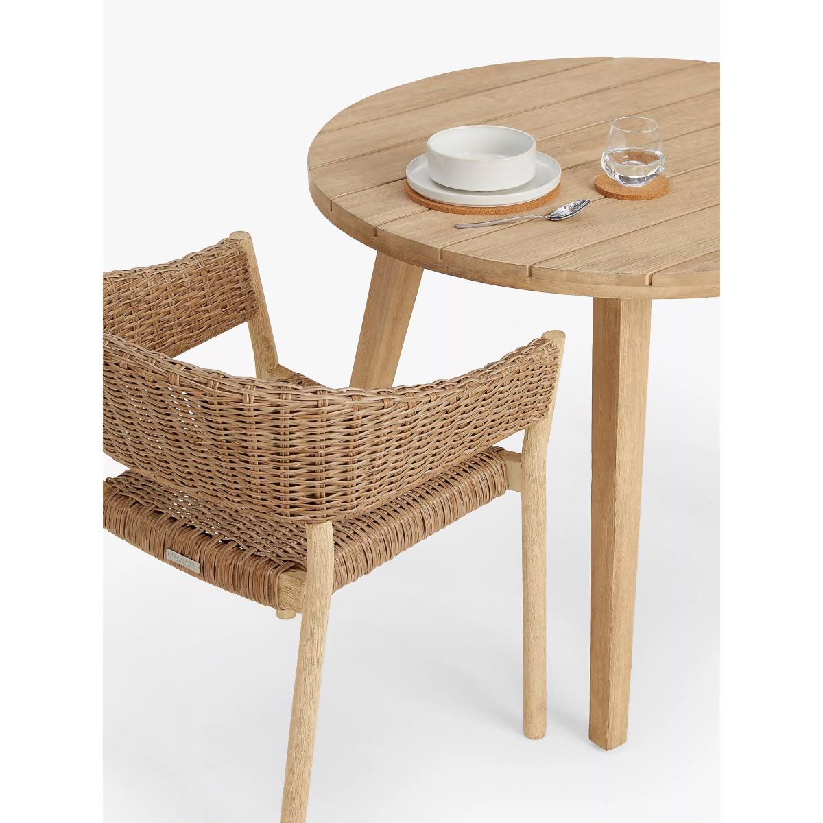 John Lewis Burford Round Garden Dining Table, 100cm, FSC-Certified (Acacia Wood), Natural – image 3