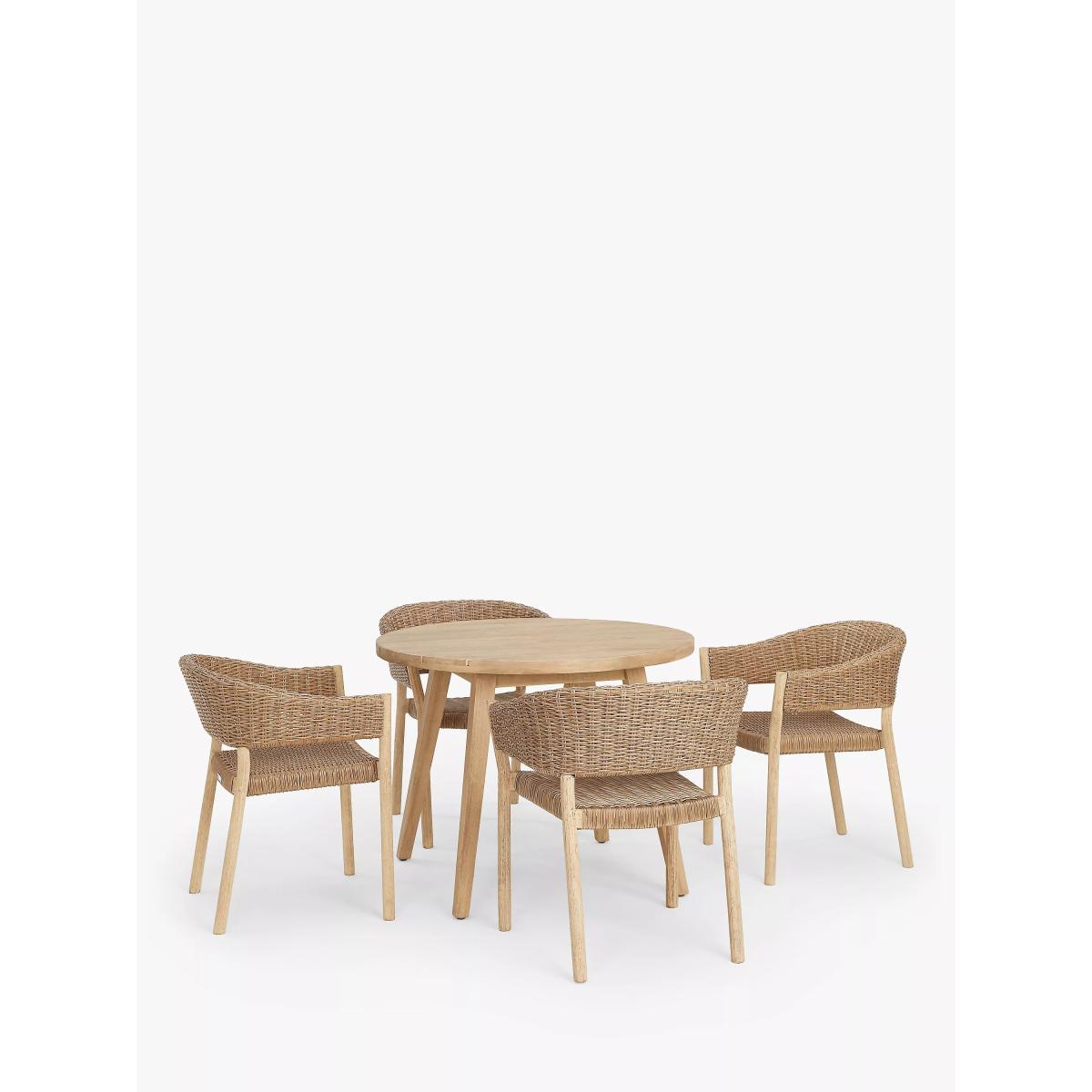 John Lewis Burford Round Garden Dining Table, 100cm, FSC-Certified (Acacia Wood), Natural – image 4
