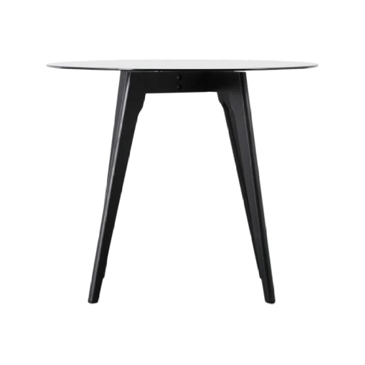 Koropi 90cm Tempered Glass Dining Table - Black – image 1