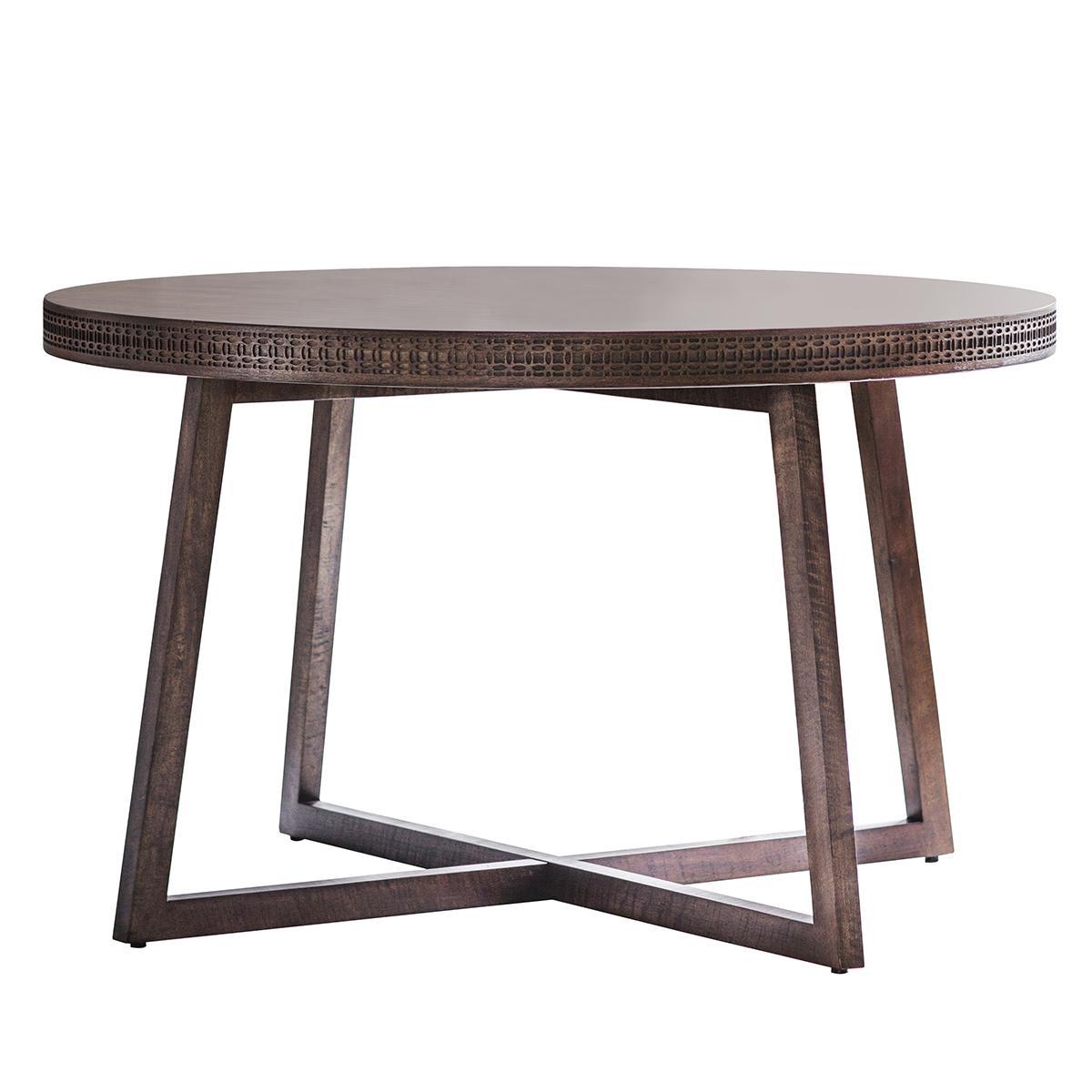 Boi 120cm Mango Wood Round Dining Table - Brown – image 2