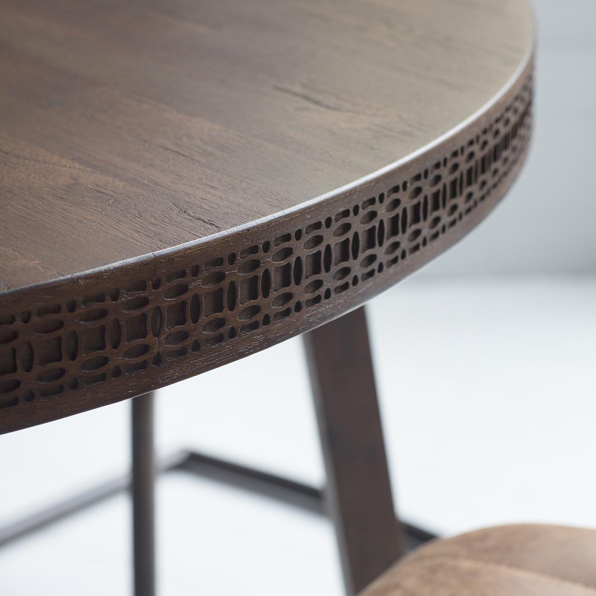 Boi 120cm Mango Wood Round Dining Table - Brown – image 3