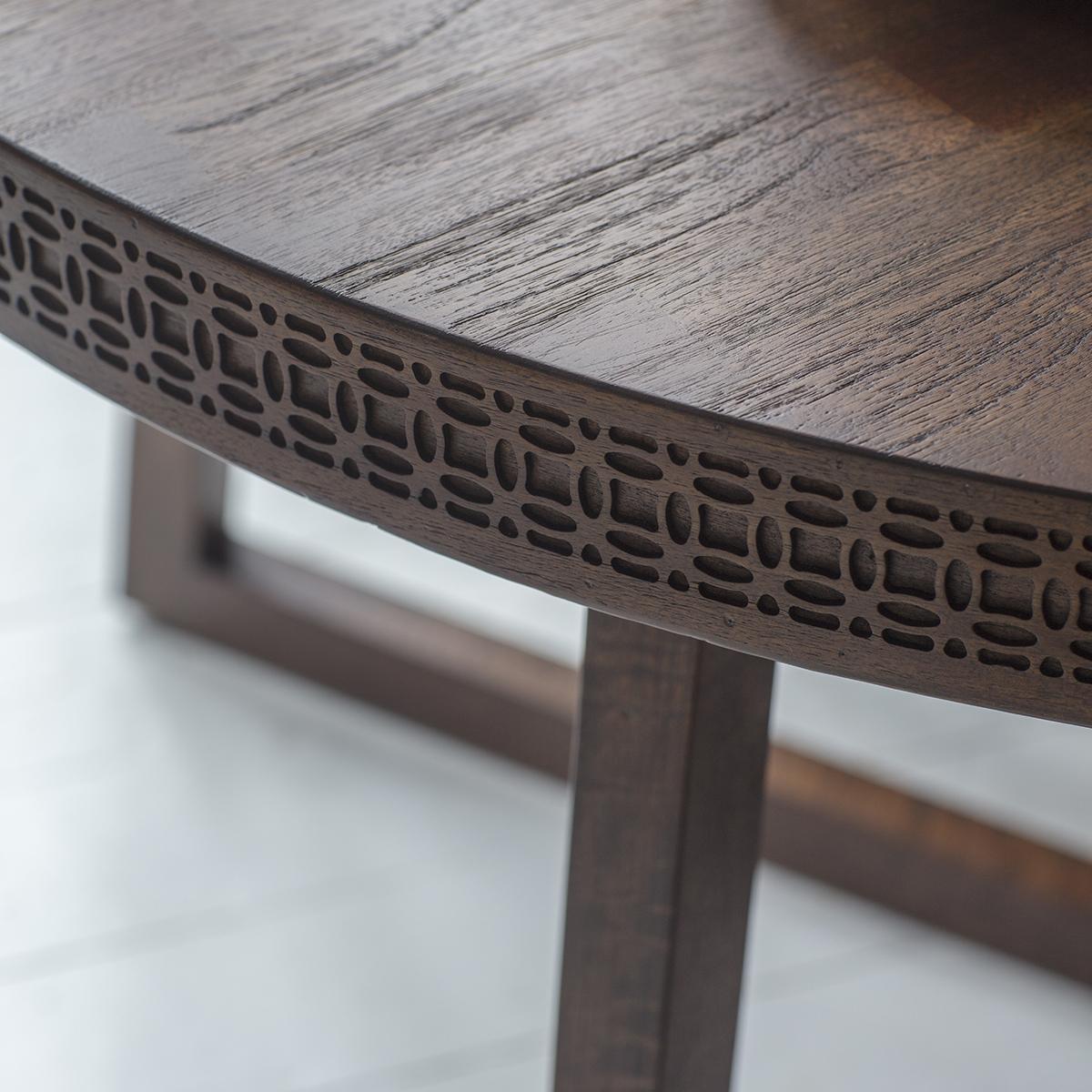 Boi 120cm Mango Wood Round Dining Table - Brown – image 4