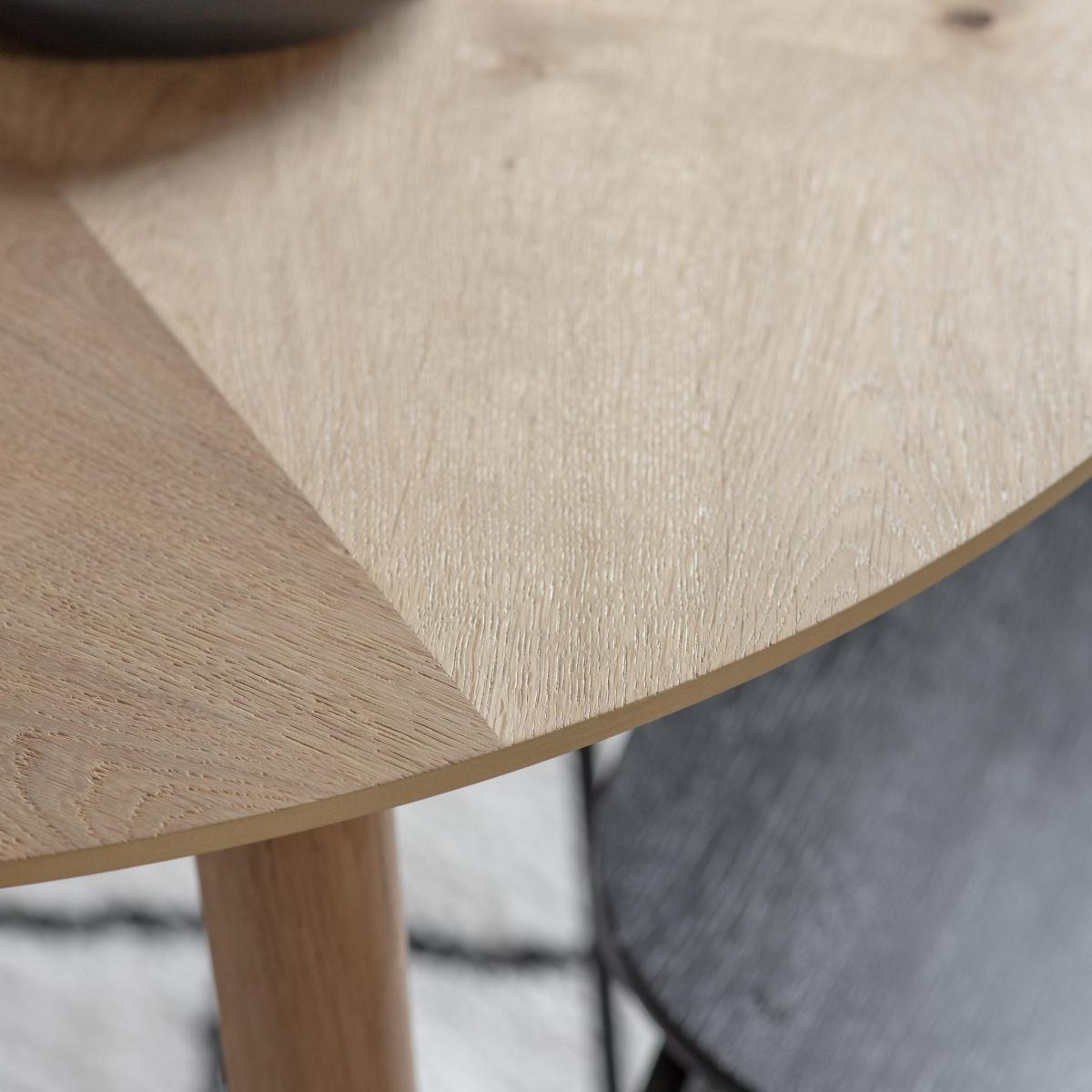 Milano 100cm Light Oak Round Dining Table – image 2