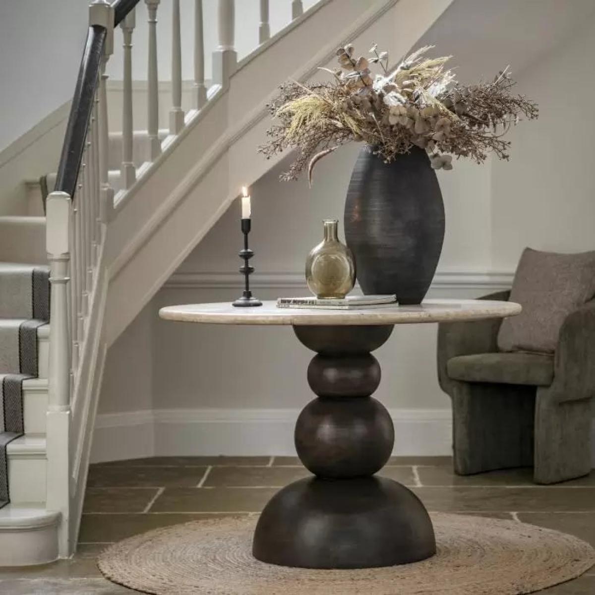 Sculpt 110cm Round Dining Table - Dark Wood – image 1