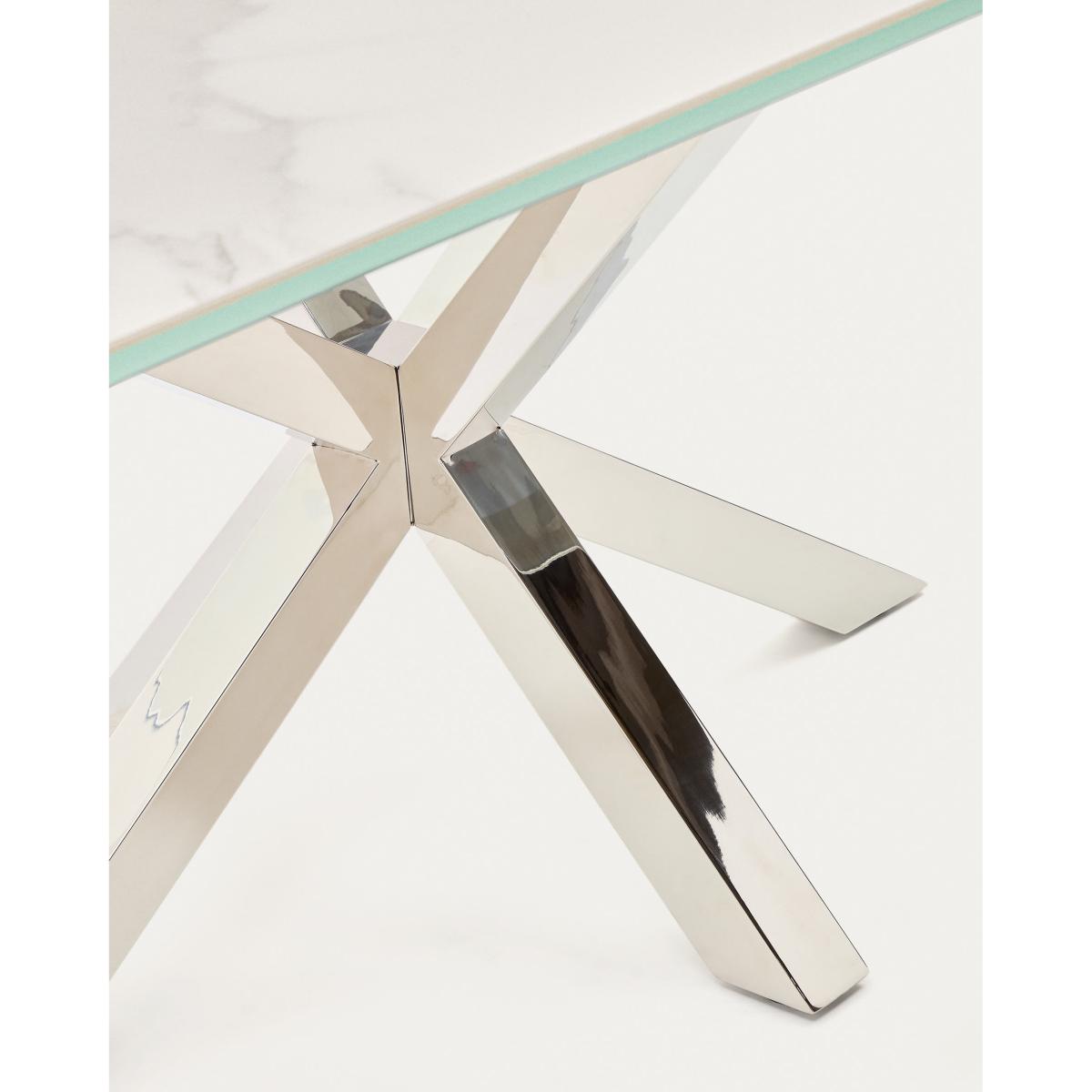 Argo table in Iron Moss porcelain and stainless steel legs, 200 x 100 cm – image 2