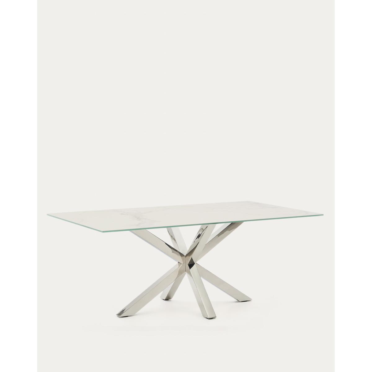 Argo table in Iron Moss porcelain and stainless steel legs, 200 x 100 cm – image 3
