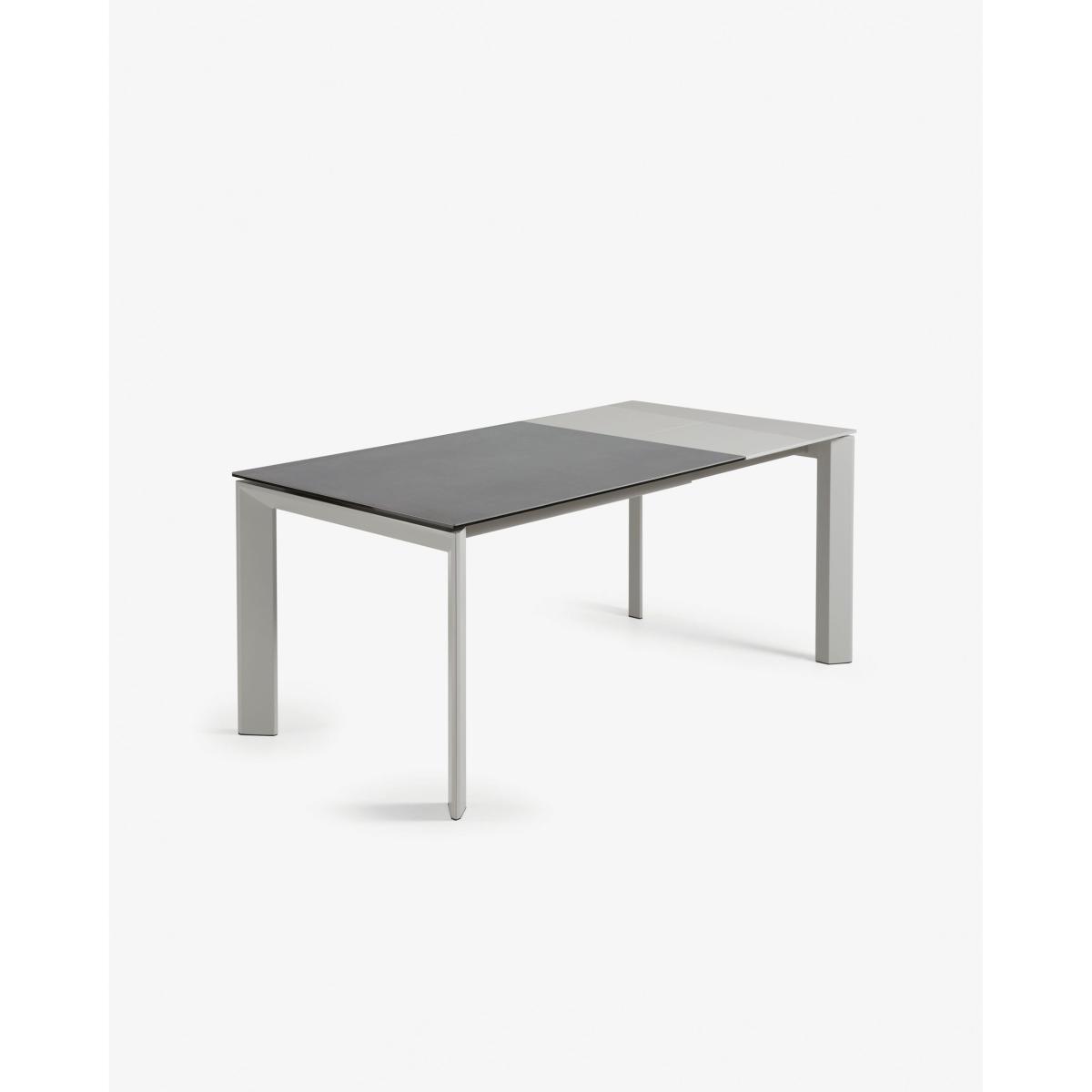 Axis porcelain extendable table in Volcano Rock finish with grey steel legs 120 (180) cm – image 3