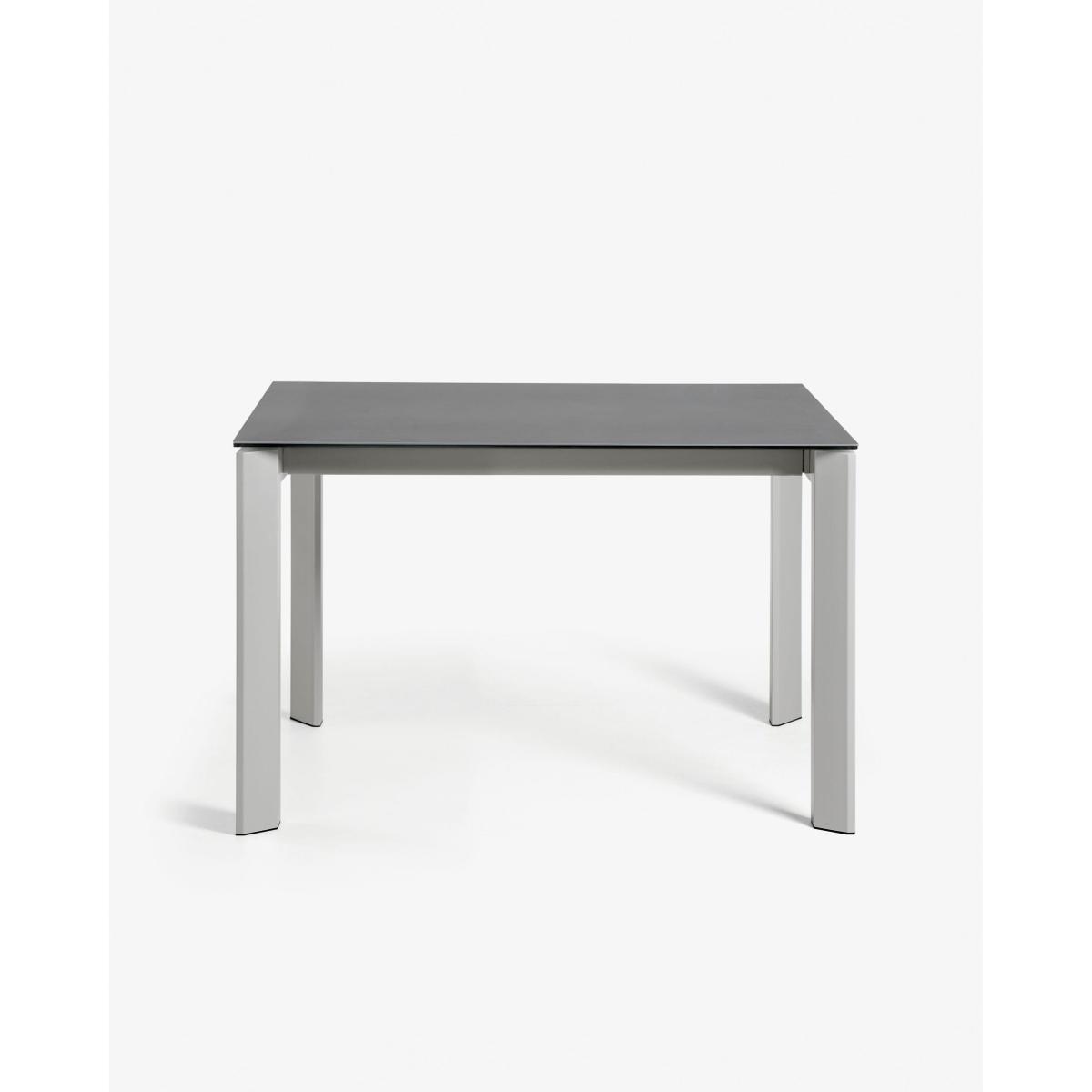 Axis porcelain extendable table in Volcano Rock finish with grey steel legs 120 (180) cm – image 4
