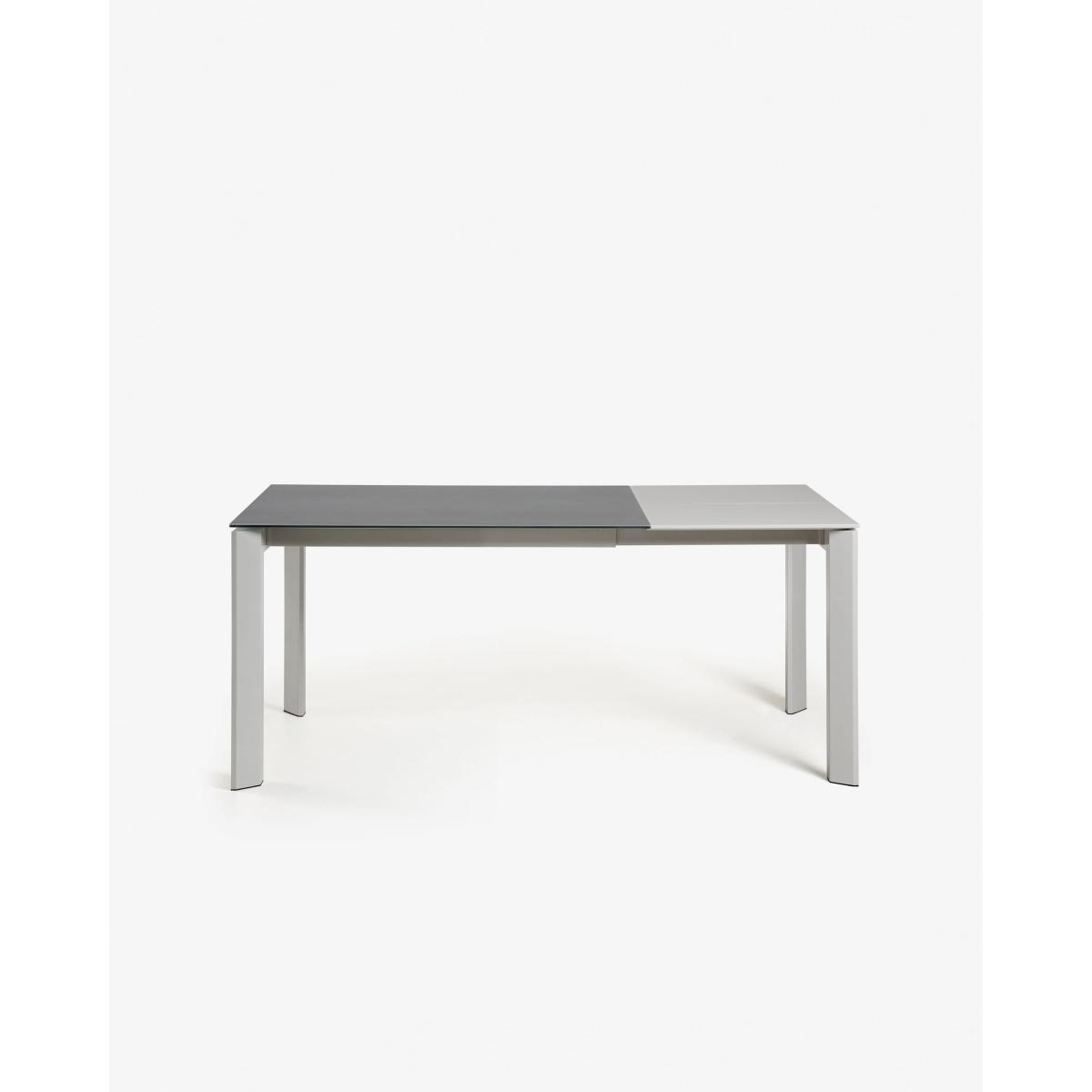 Axis porcelain extendable table in Volcano Rock finish with grey steel legs 120 (180) cm – image 5