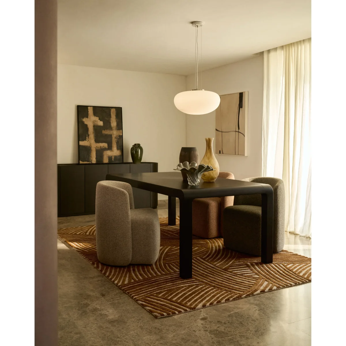 Erisia extendable table in solid oak wood with an ebonised finish 200 (280) x 100 cm FSC 100% – image 2