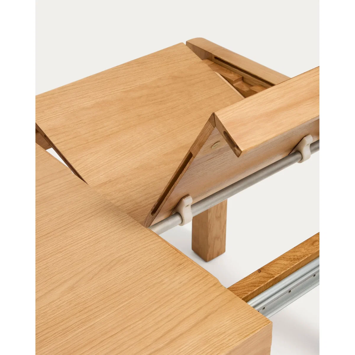 Erisia extendable table in solid oak wood with a natural tone finish 180 (230) x 90 cm FSC 100% – image 11