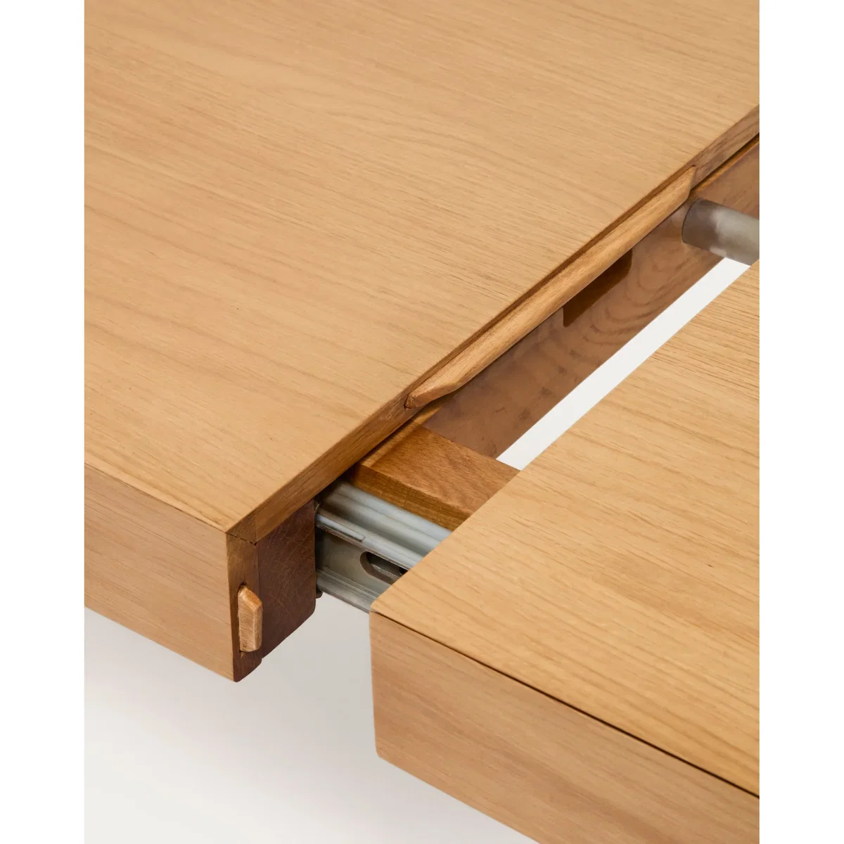 Erisia extendable table in solid oak wood with a natural tone finish 180 (230) x 90 cm FSC 100% – image 5