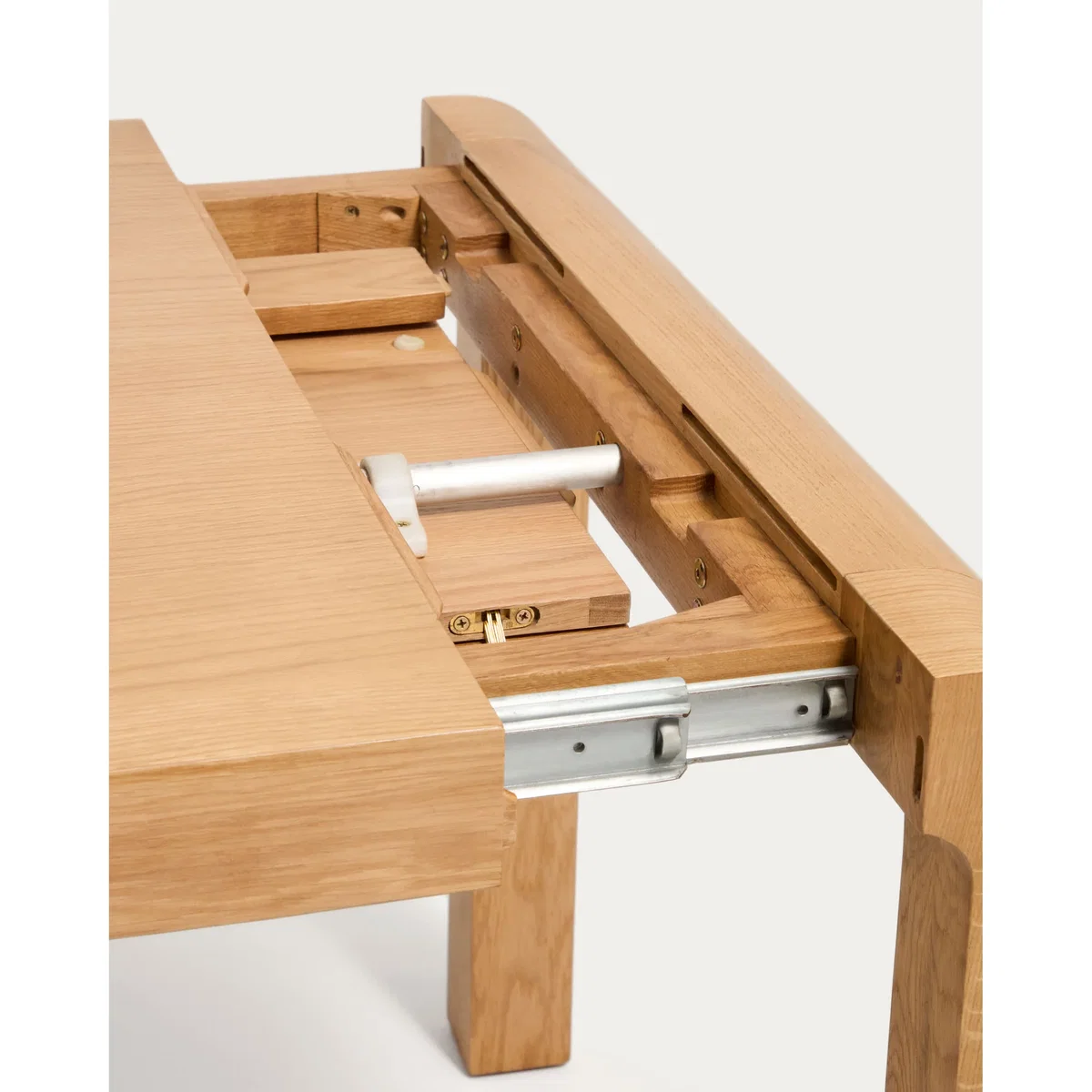 Erisia extendable table in solid oak wood with a natural tone finish 180 (230) x 90 cm FSC 100% – image 9