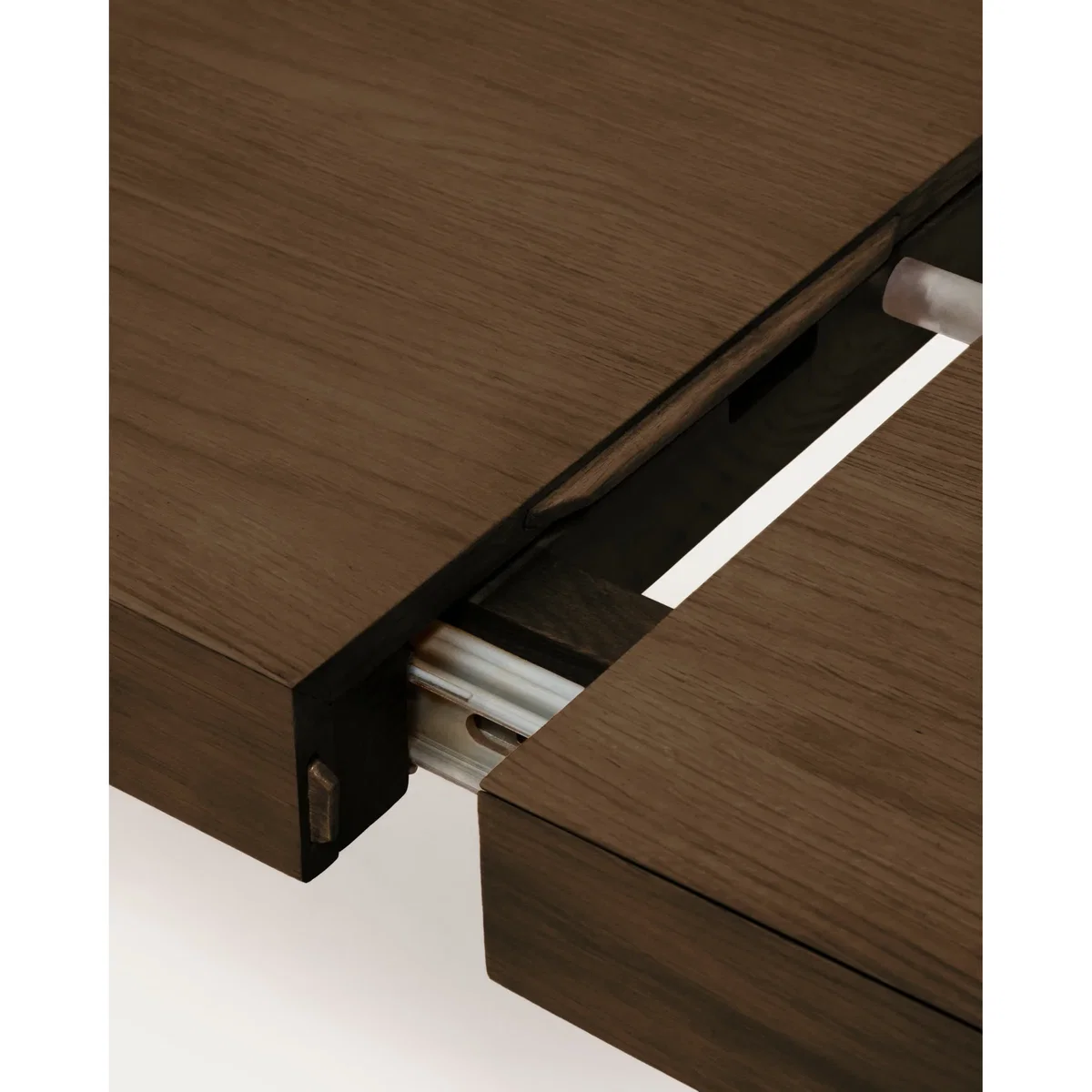 Erisia extendable table in solid oak wood with a dark walnut tone finish 180 (230) x 90 cm FSC 100% – image 5