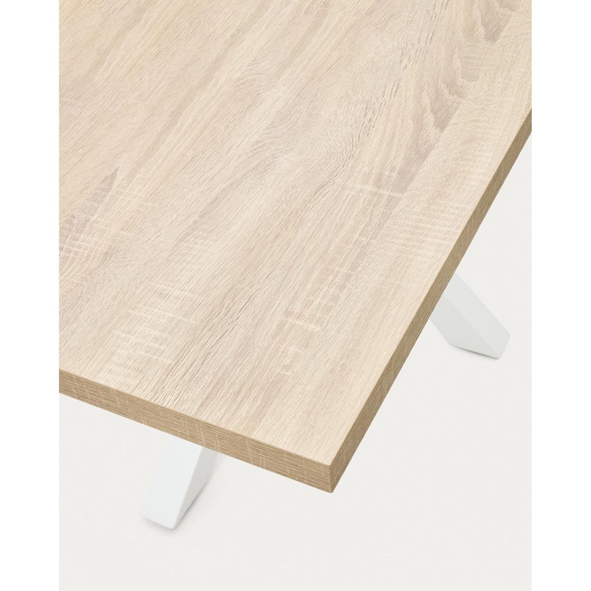 Argo table in melamine with natural finish and steel legs with white finish 200 x 100 cm – image 3