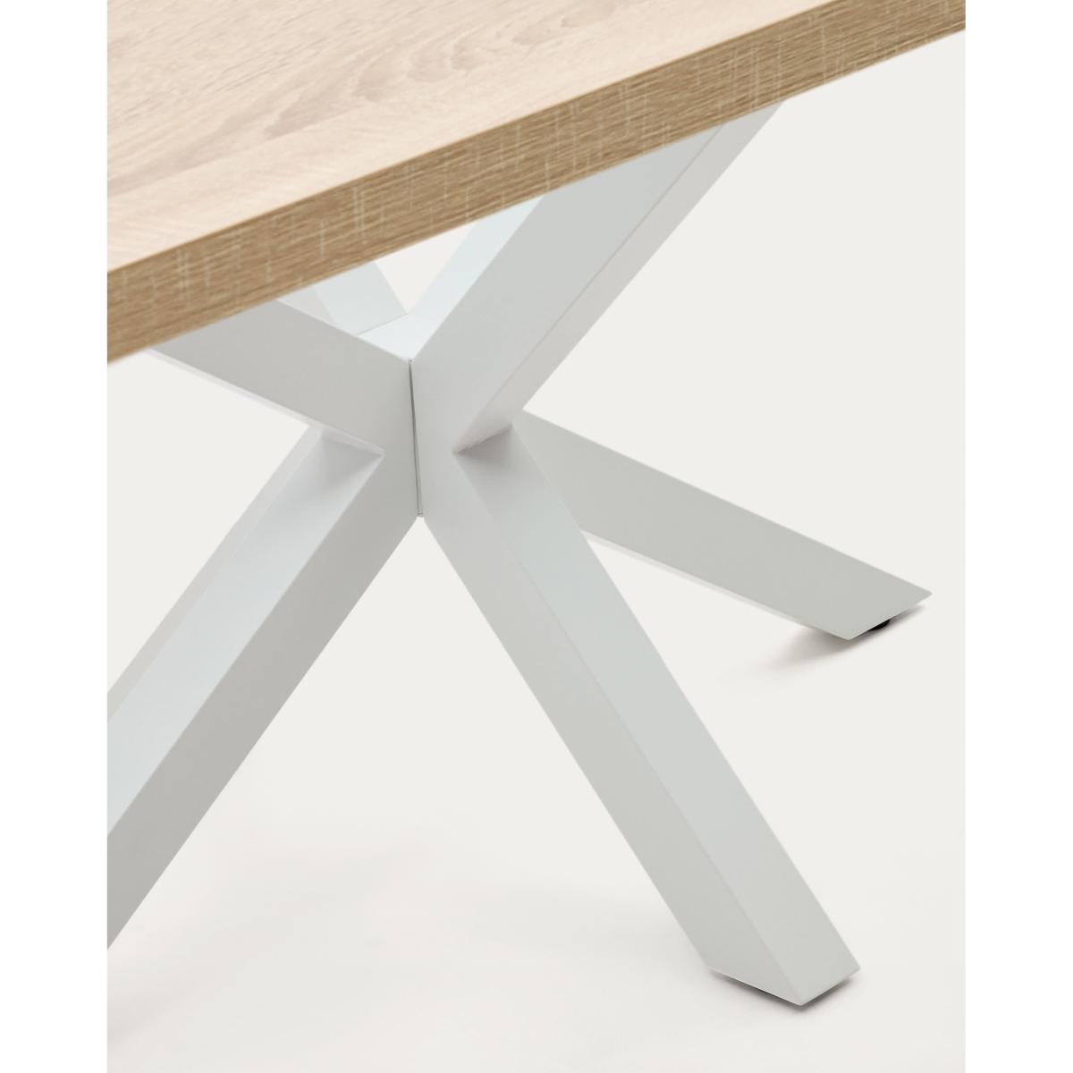 Argo table in melamine with natural finish and steel legs with white finish 200 x 100 cm – image 5