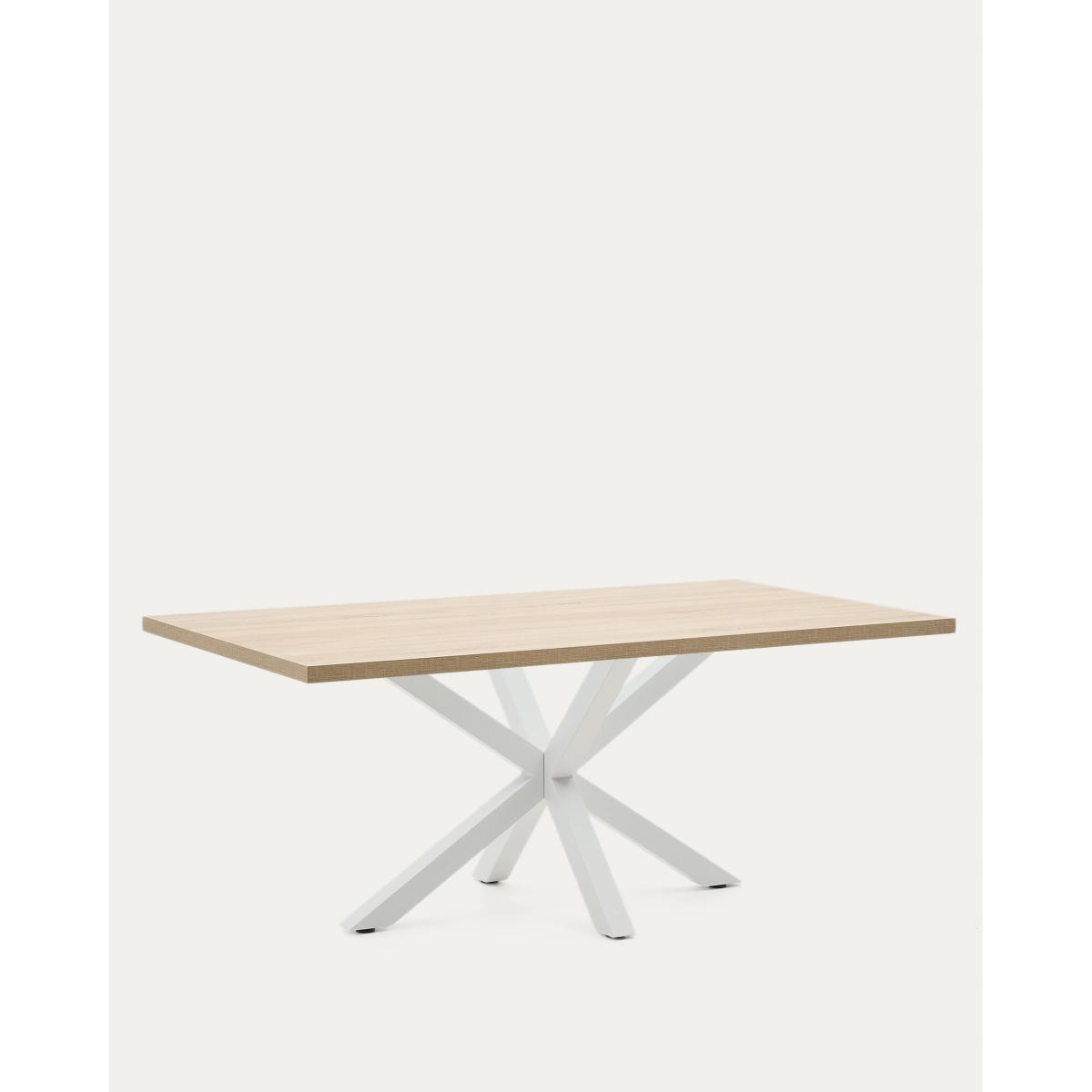 Argo table in melamine with natural finish and steel legs with white finish 200 x 100 cm – image 6