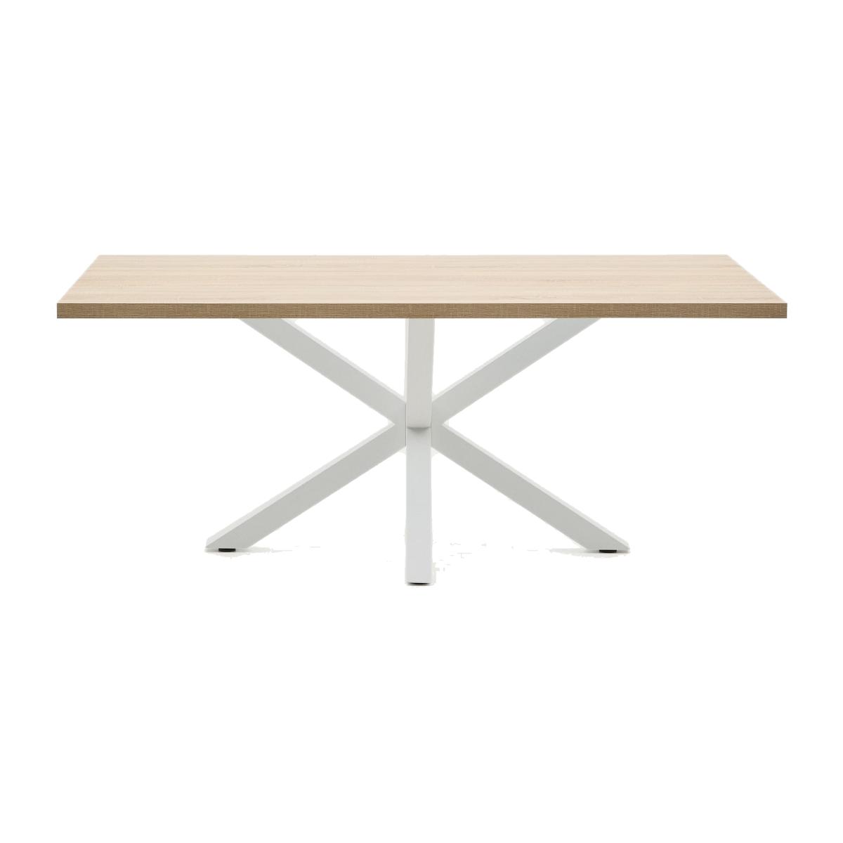 Argo table in melamine with natural finish and steel legs with white finish 200 x 100 cm – image 1