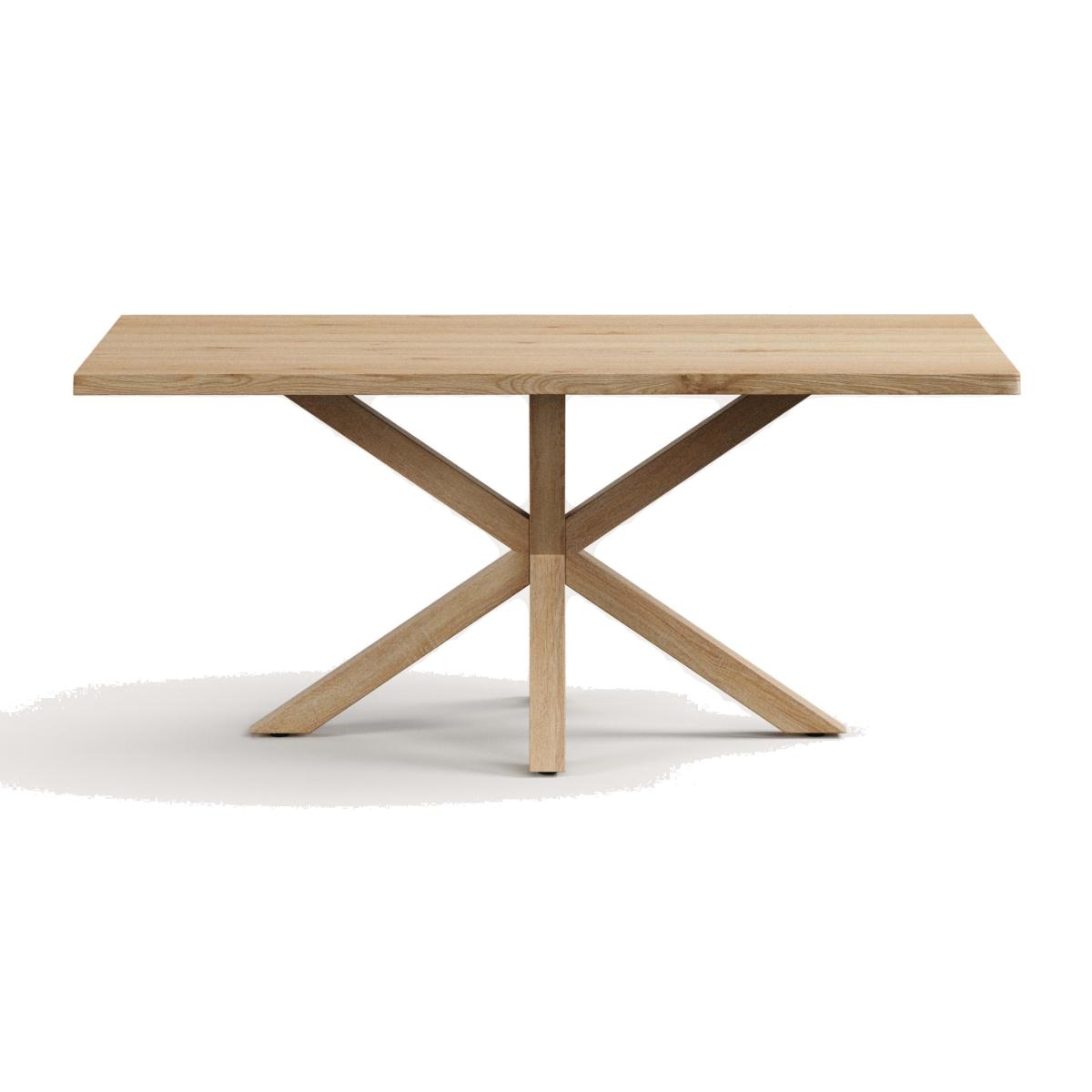 Argo table in whitewashed oak veneer and wood-effect steel legs 180 x 100 cm