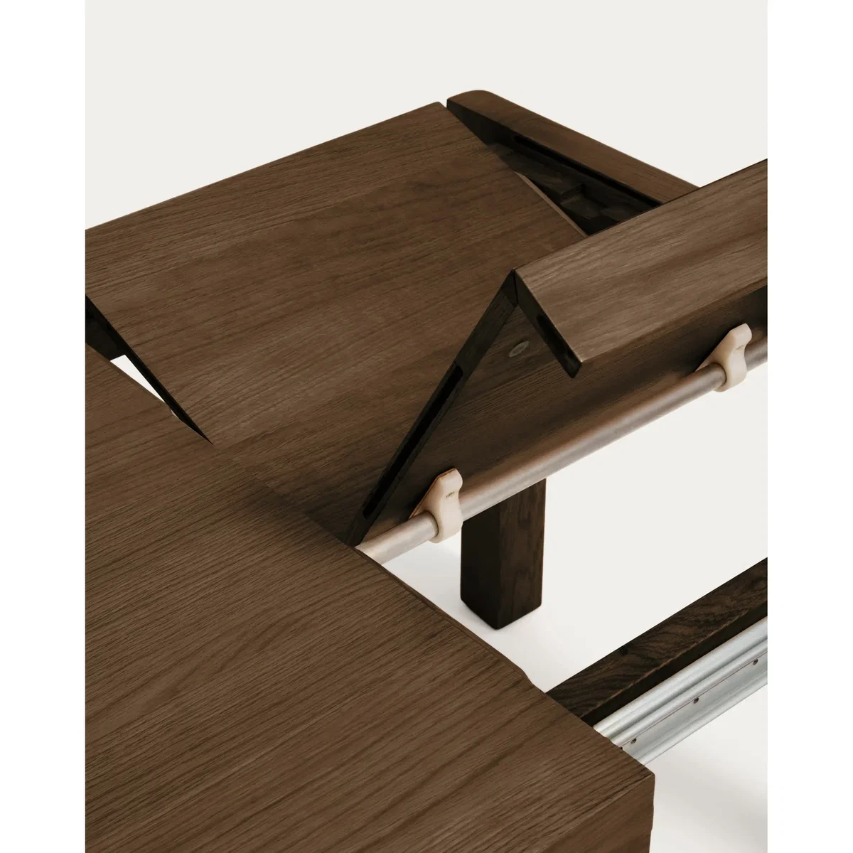 Erisia extendable table in solid oak wood with a dark walnut tone finish 200 (280) x 100 cm FSC 100% – image 11