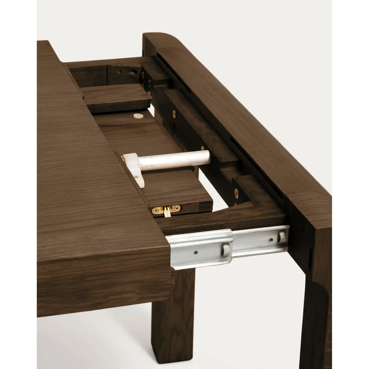 Erisia extendable table in solid oak wood with a dark walnut tone finish 200 (280) x 100 cm FSC 100% – image 9