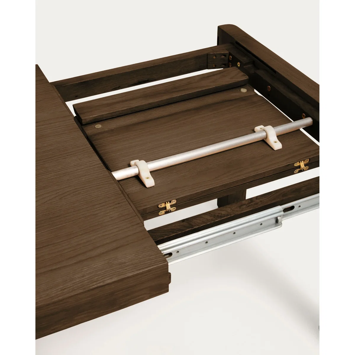 Erisia extendable table in solid oak wood with a dark walnut tone finish 200 (280) x 100 cm FSC 100% – image 10