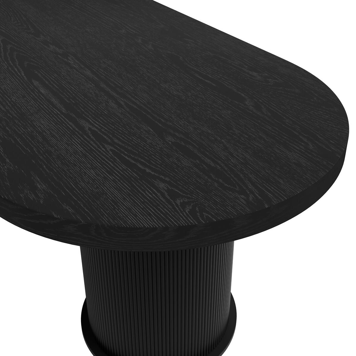 Asa Oval Japandi Ash Wood Dining Table with Ribbed Pedestal Base – image 4