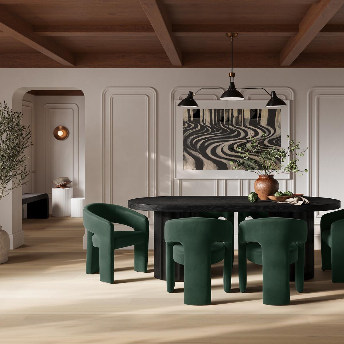 Asa Oval Japandi Ash Wood Dining Table with Ribbed Pedestal Base – image 5