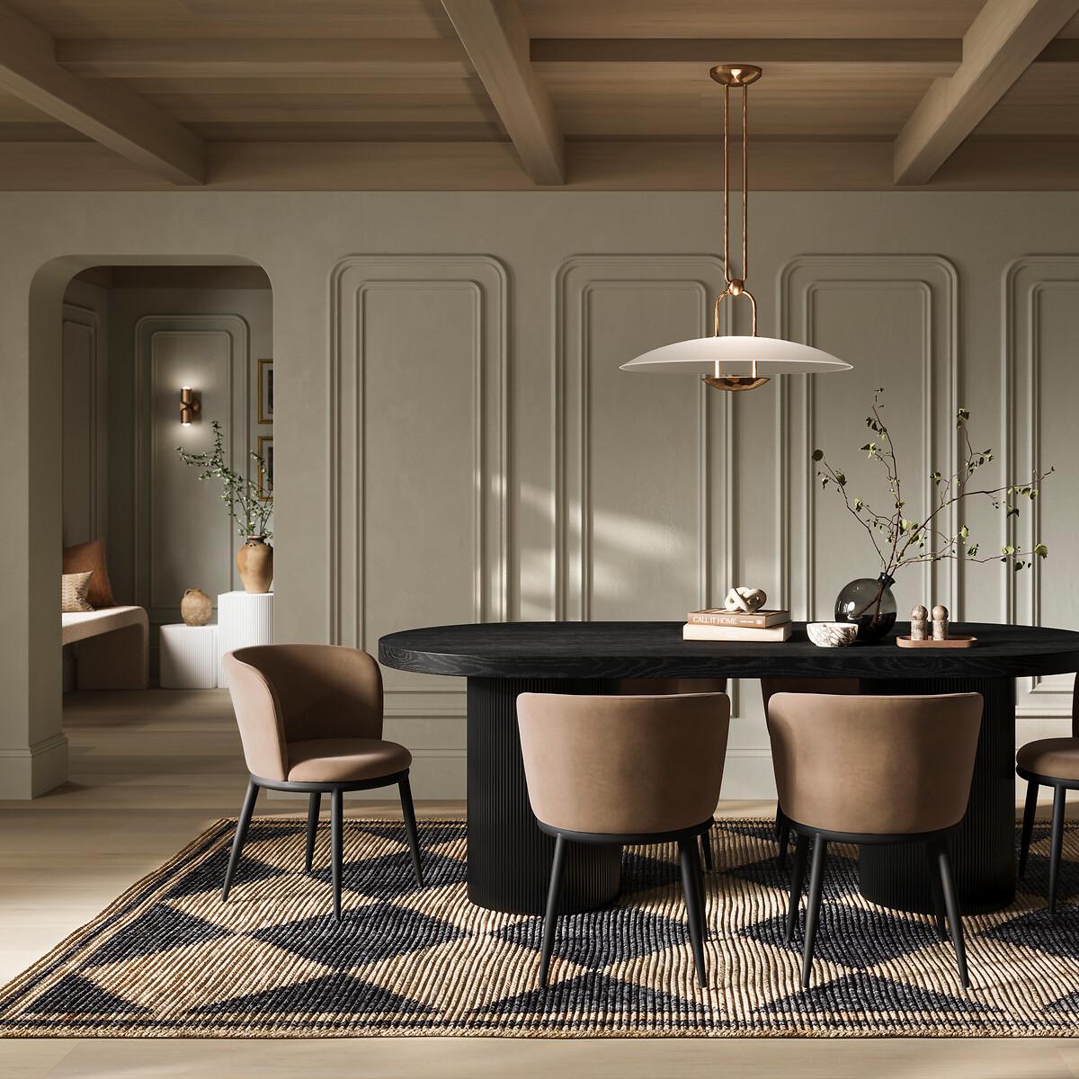 Asa Oval Japandi Ash Wood Dining Table with Ribbed Pedestal Base – image 6