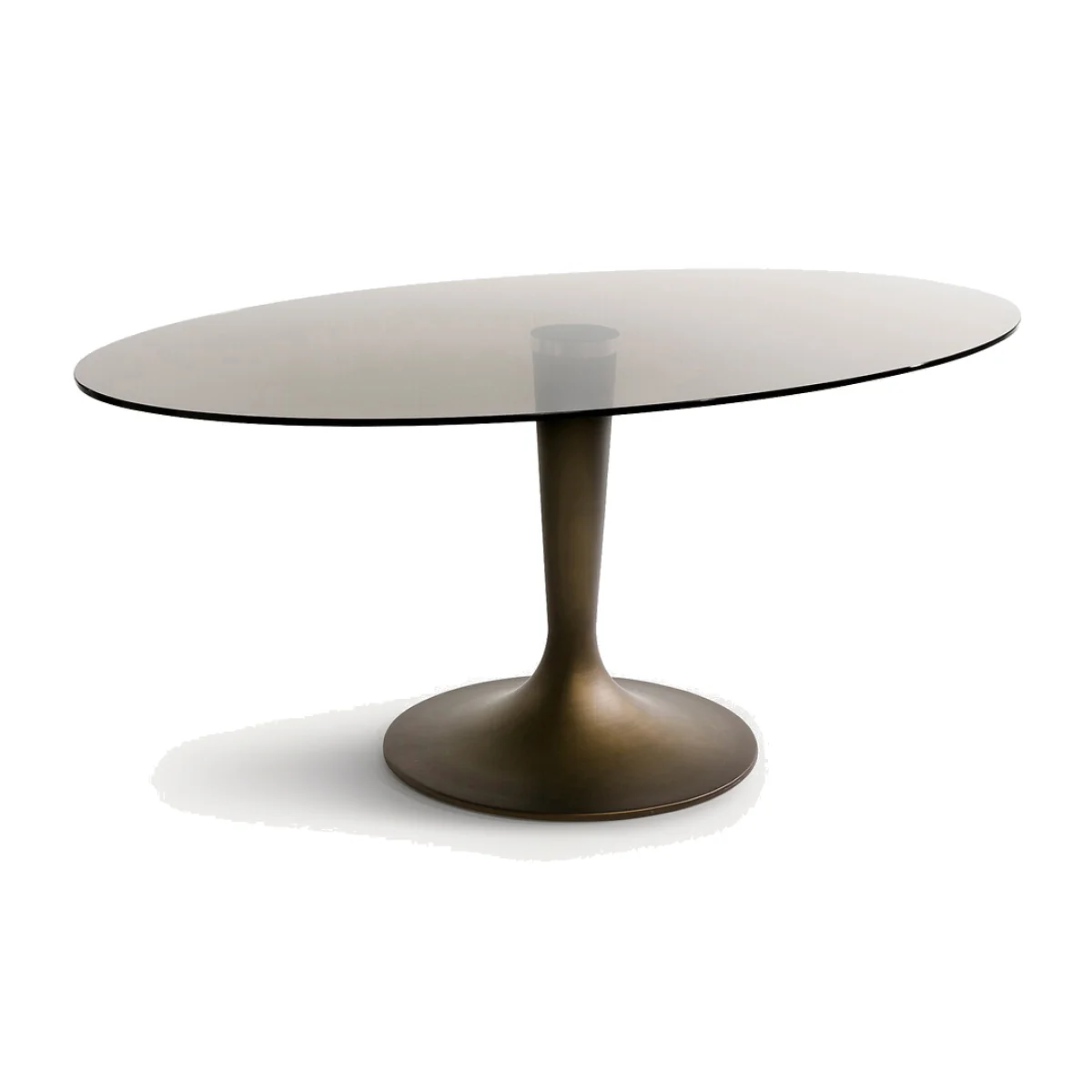 Seona Smoked Glass Oval Dining Table – image 1