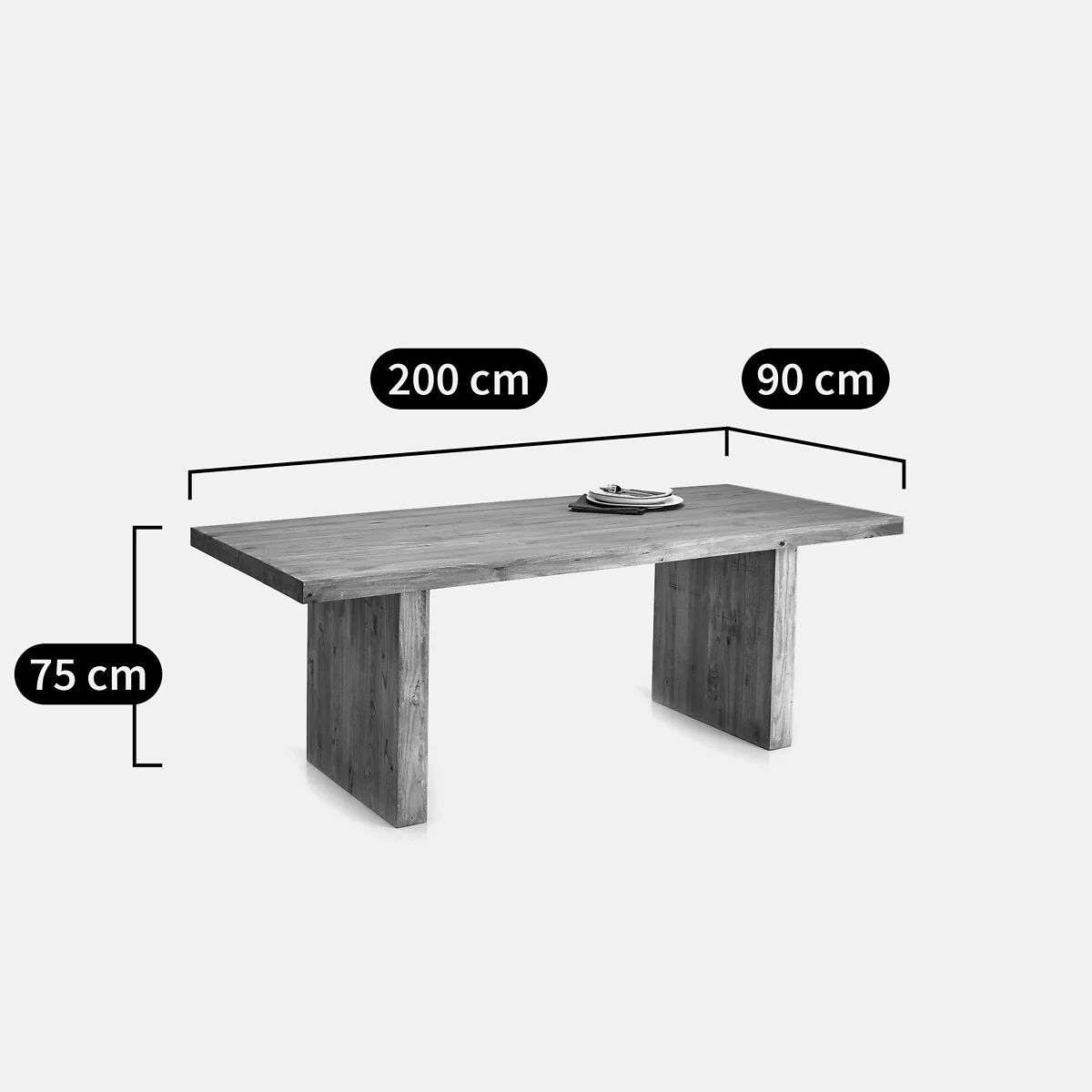Malio Rectangular 6-8 Seater Dining Table in Solid Pine – image 6