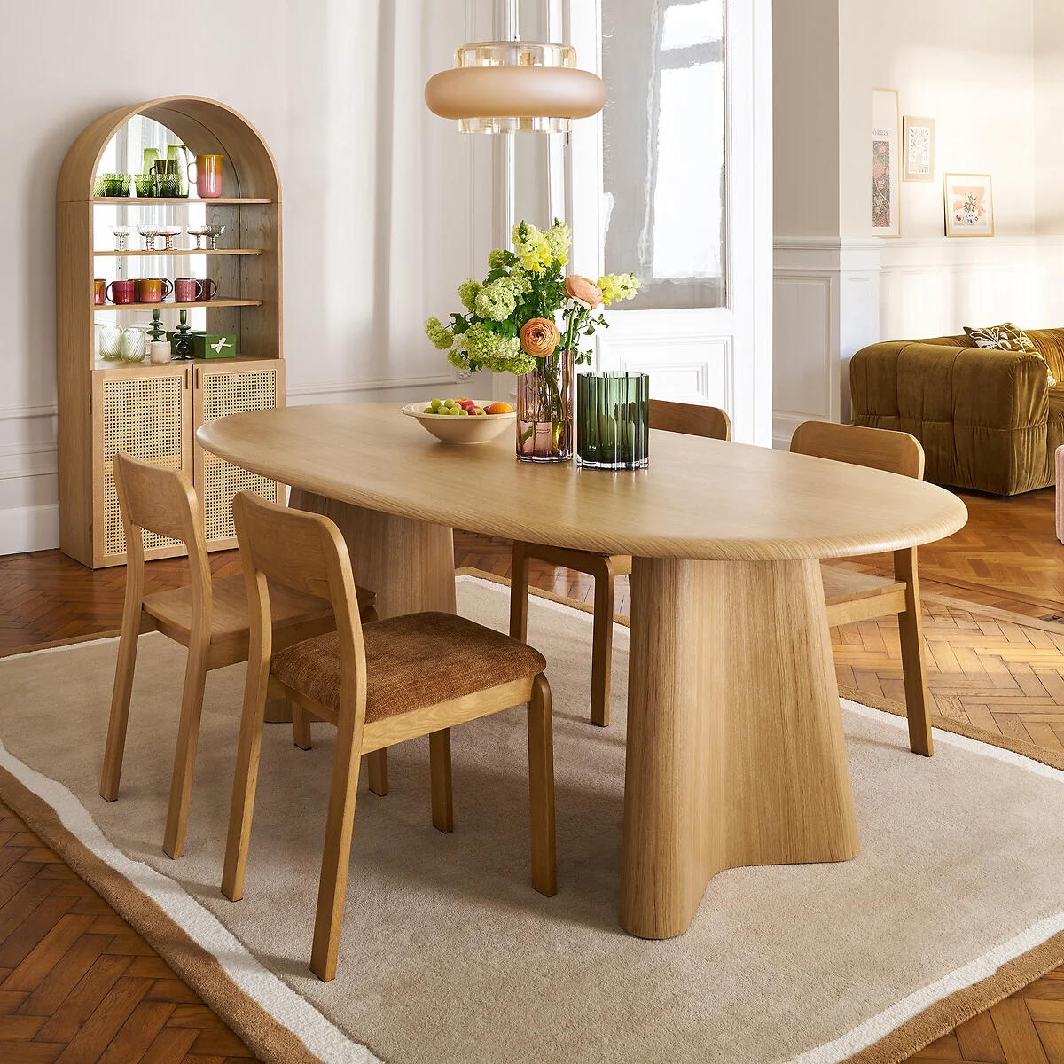 William 6-8 Seater Oval Dining Table in Oak Veneer – image 2