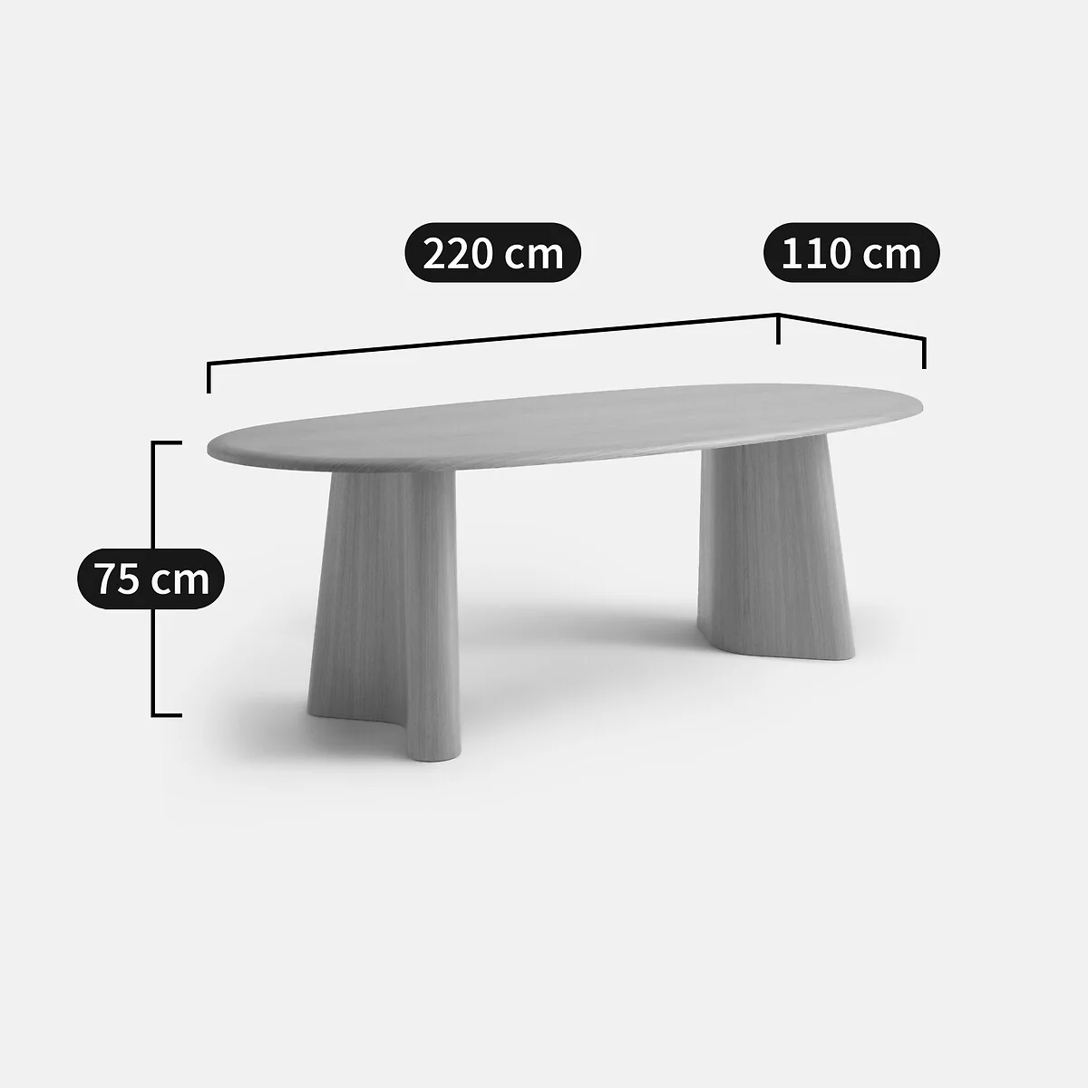 William 6-8 Seater Oval Dining Table in Oak Veneer – image 7