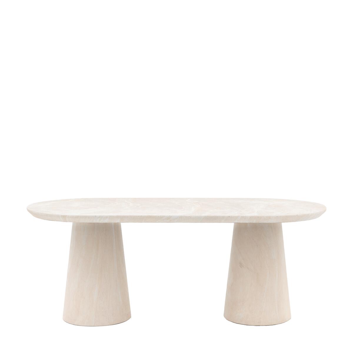Pellan Oval Travertine Finish Dining Table (Seats 6) – image 2