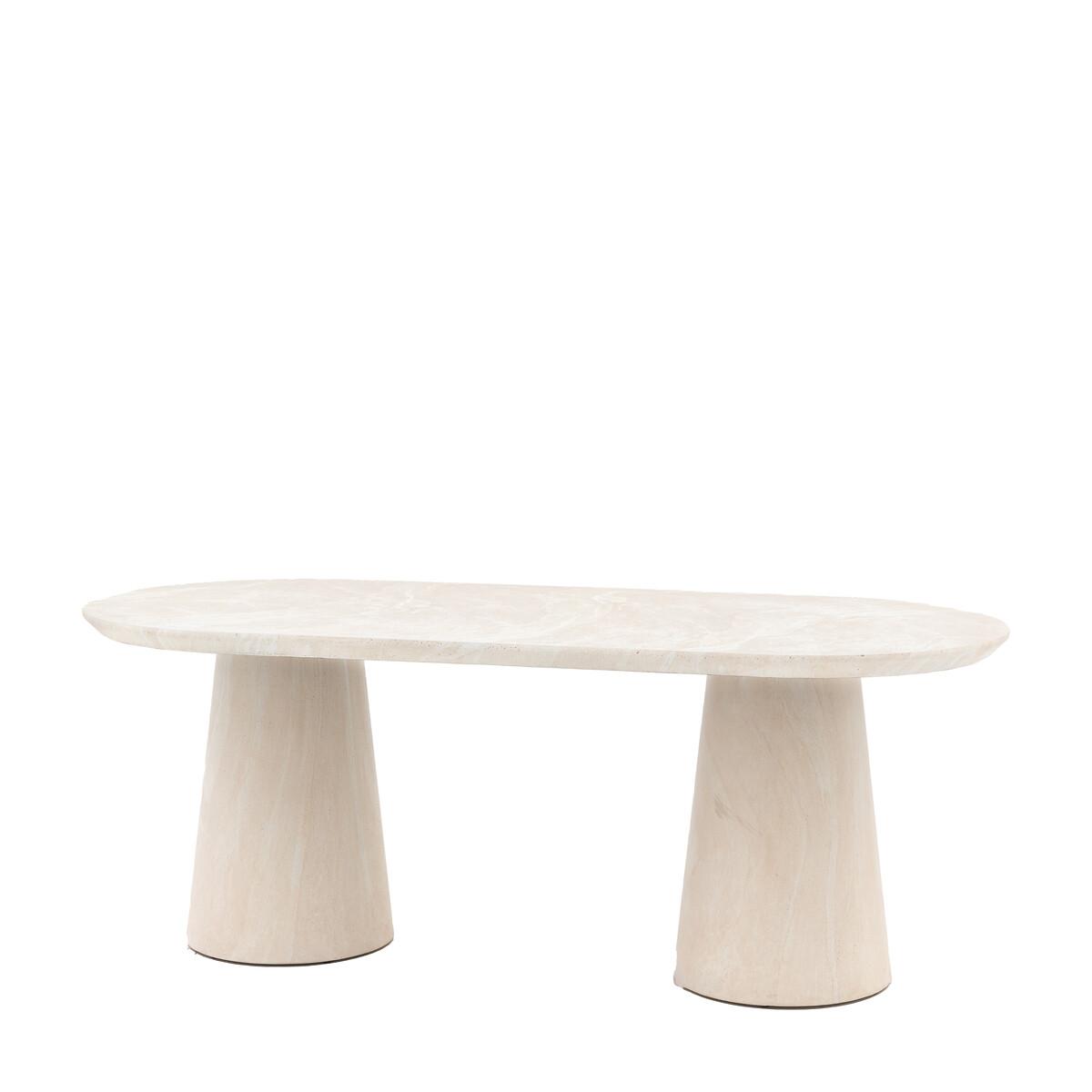 Pellan Oval Travertine Finish Dining Table (Seats 6) – image 5
