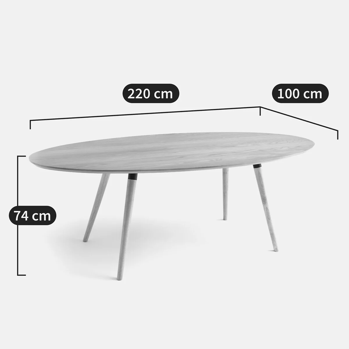 Blutante 6-8 Seater Oval Dining Table in Oak Veneer – image 5