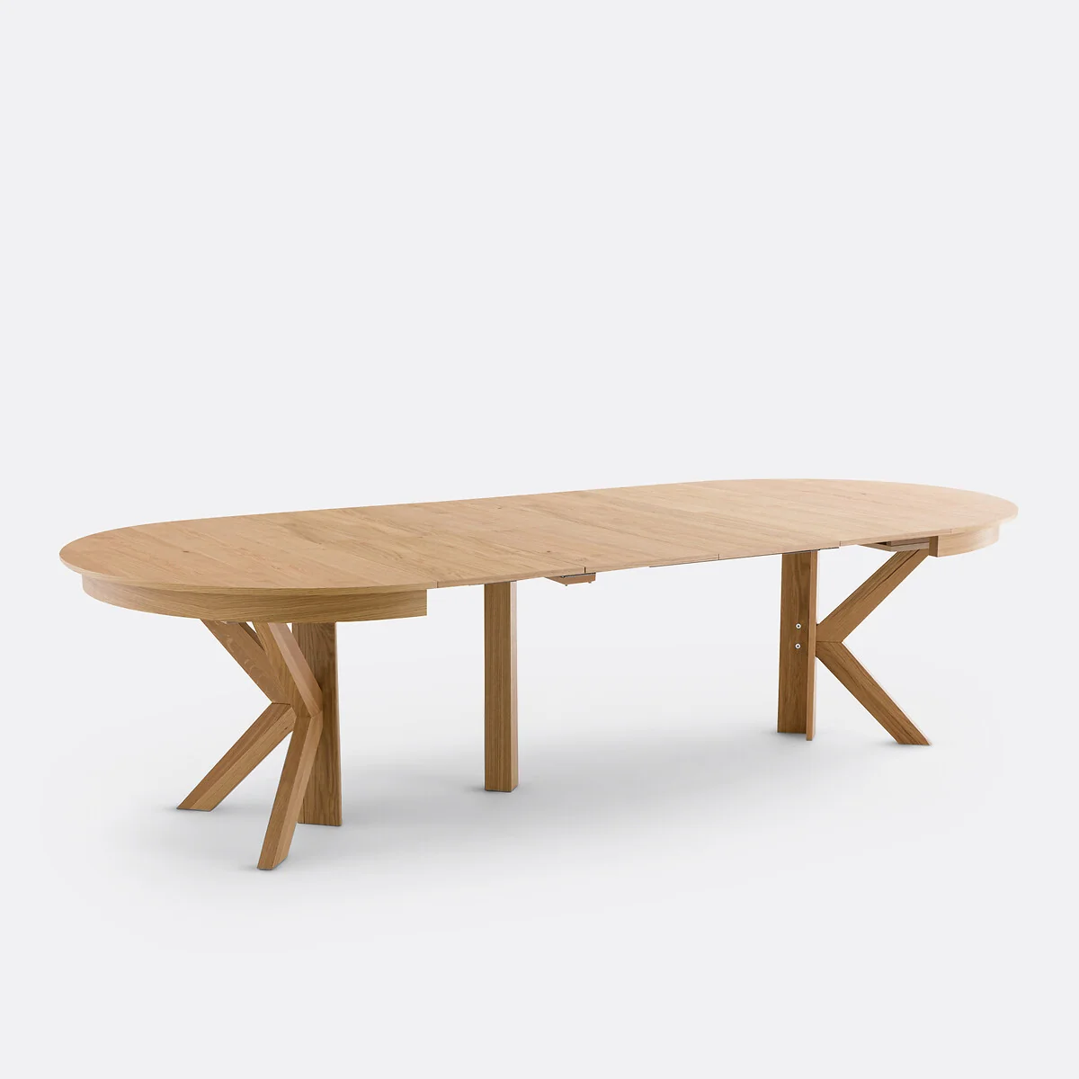 Gosling 6-12 Seater Round Extending Dining Table in Oak and Veneer – image 6