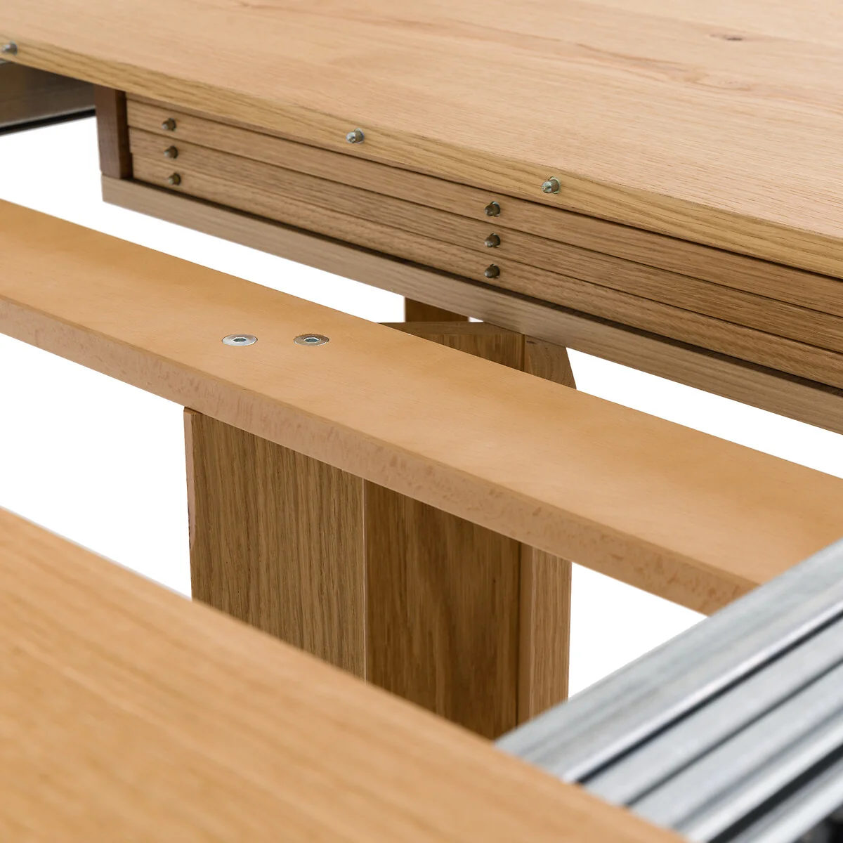 Gosling 6-12 Seater Round Extending Dining Table in Oak and Veneer – image 7