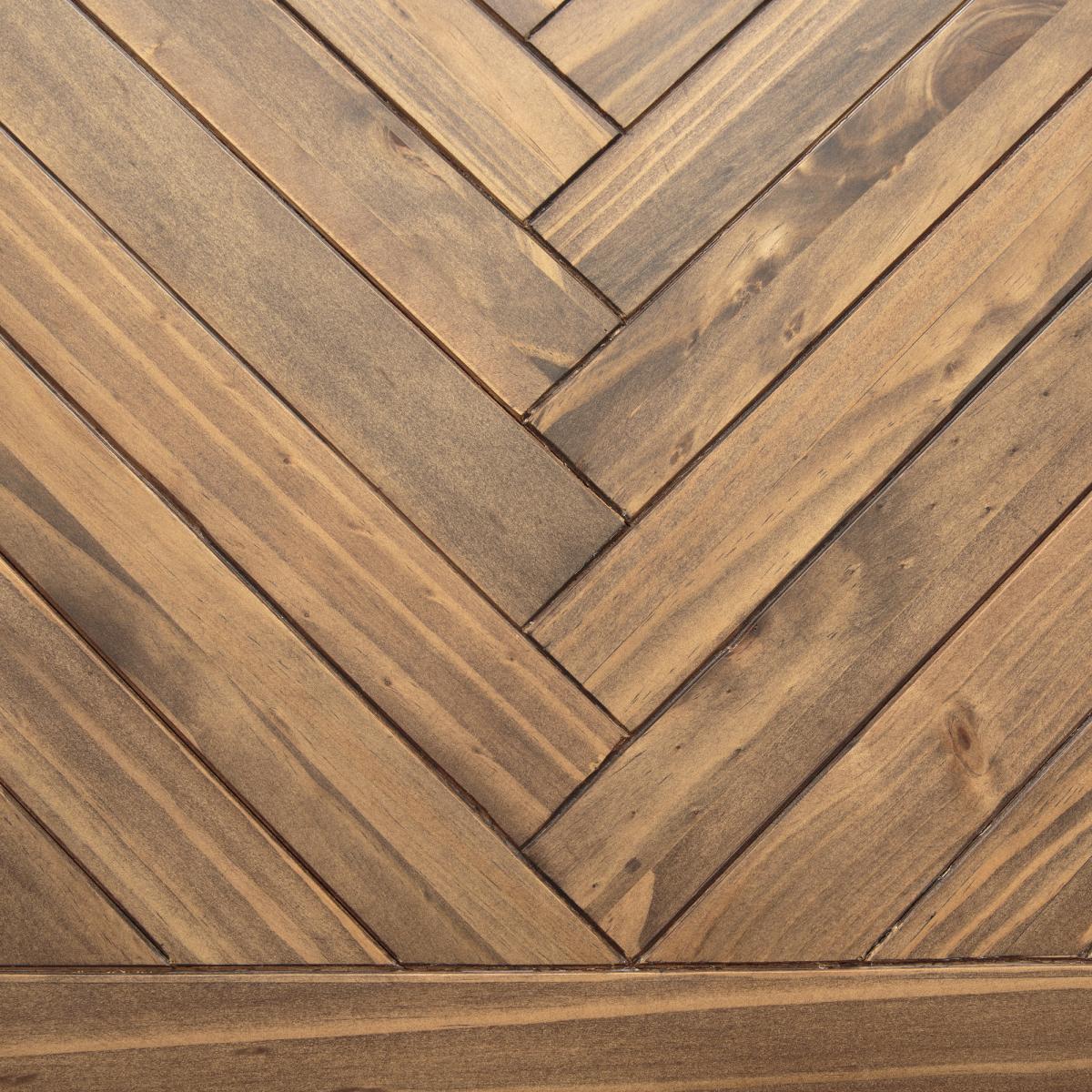Nottingham Parquet Pine & Metal Dining Table (Seats 6) – image 3